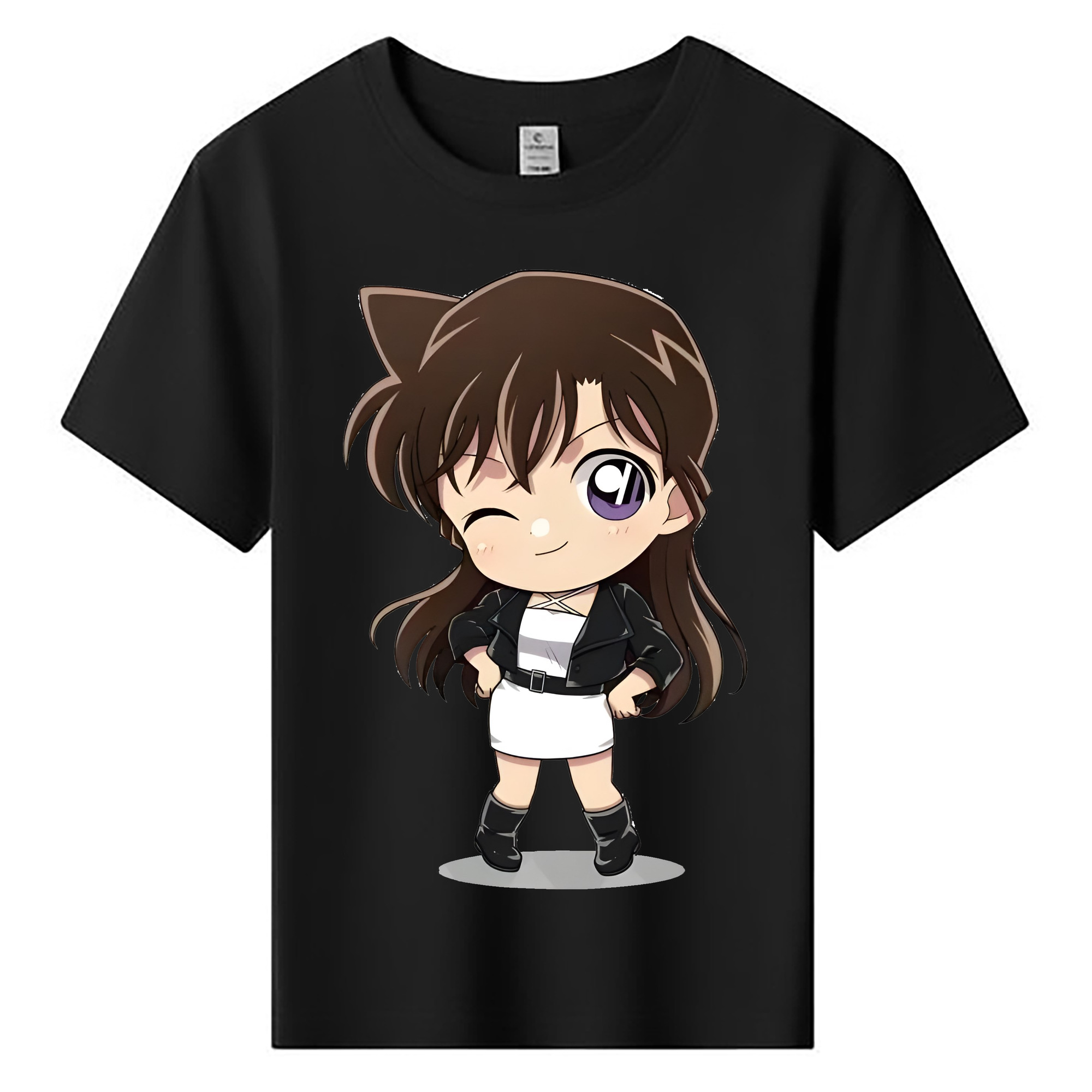 （画像用） 名探偵コナン 毛利 蘭 もうり らん、モーリ ラン Detective Conan Rachel Moore 綿100％キッズTシャツ（フロントプリント）