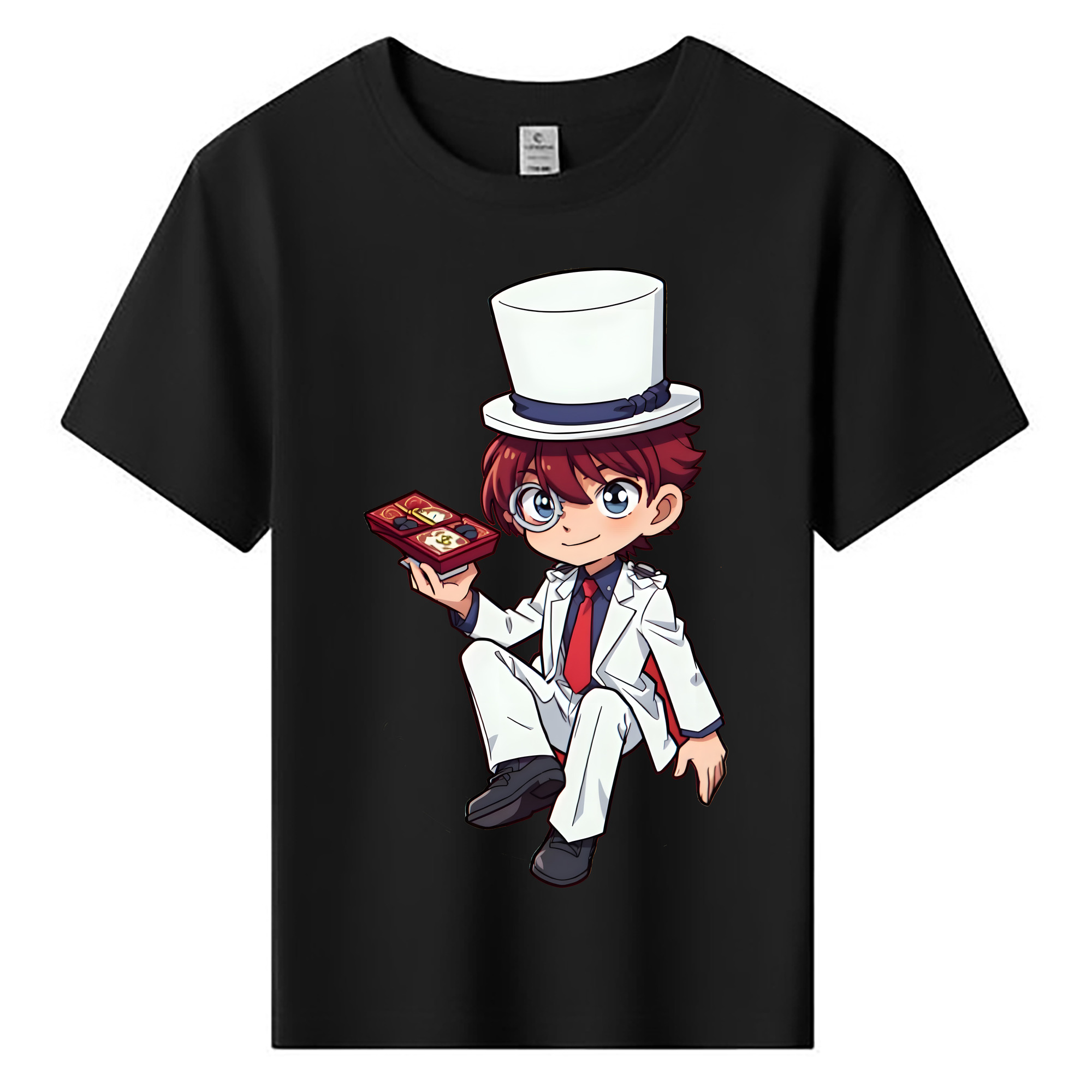 （画像用） 名探偵コナン くろば かいと Detective Conan Kuroba Kaito 綿100％キッズTシャツ（フロントプリント）