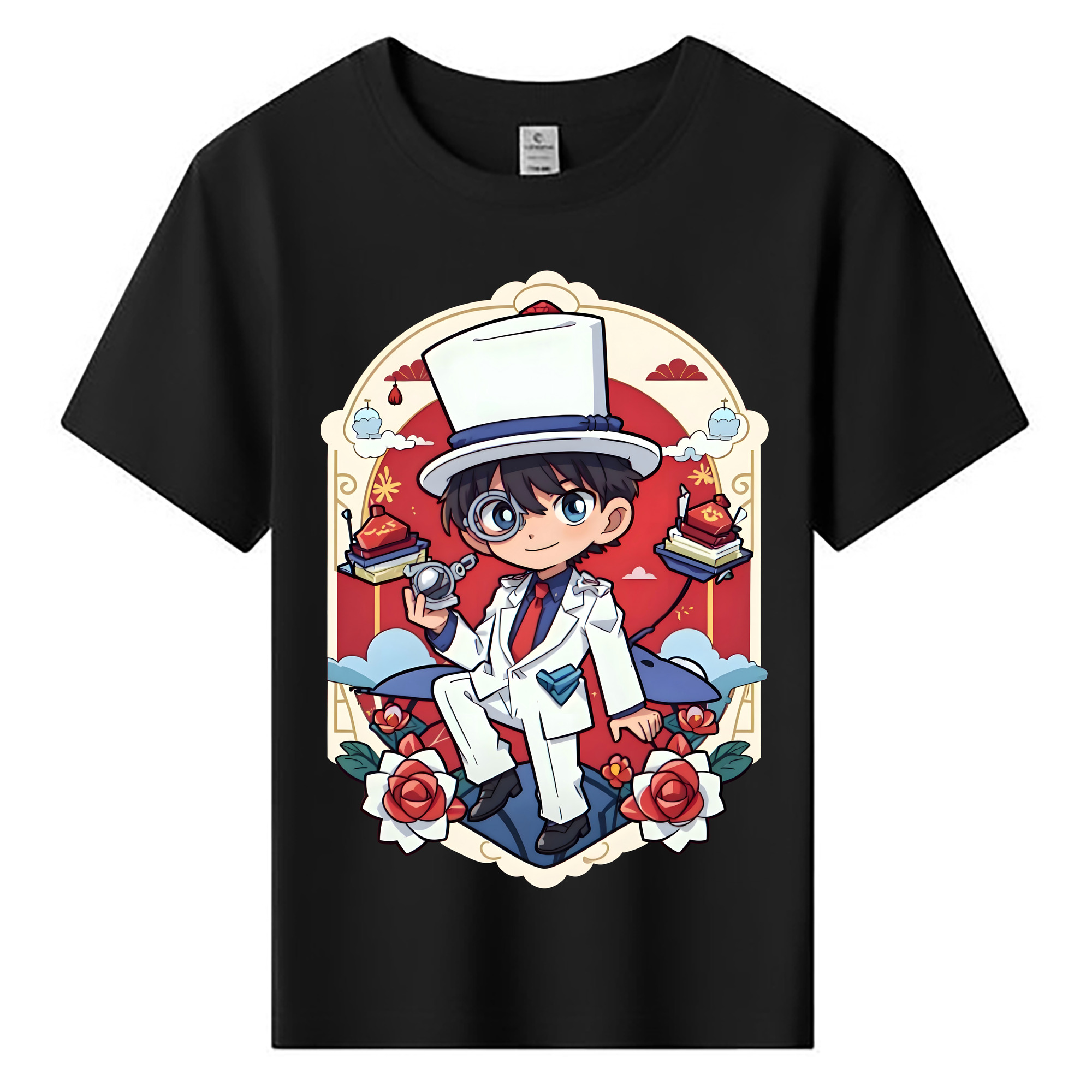 （画像用） 名探偵コナン くろば かいと Detective Conan Kuroba Kaito 綿100％キッズTシャツ（フロントプリント）