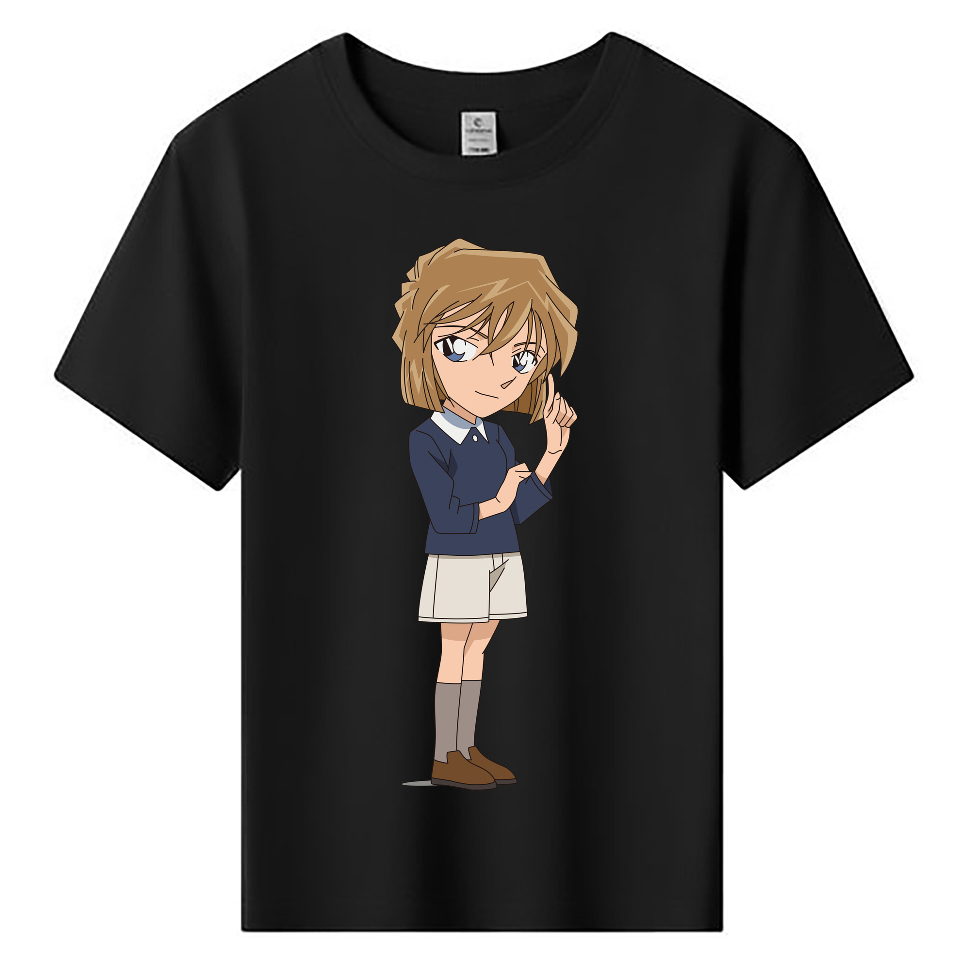 （画像用） 名探偵コナン 灰原 哀 はいばら あい Detective Conan Anita Hailey、Vi Graythorn Haibara Ai 綿100％キッズTシャツ（フロントプリント）