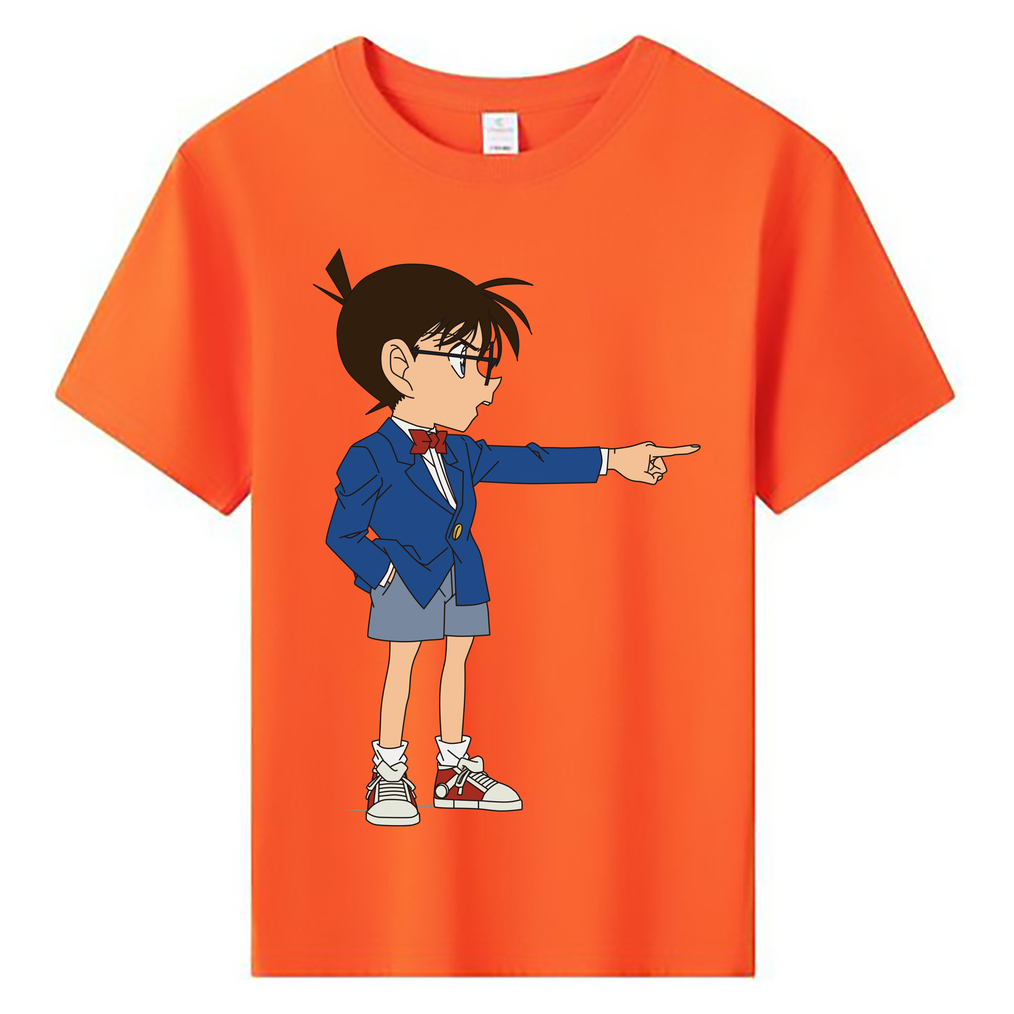 （画像用） 名探偵コナン 江戸川 コナン Detective Conan Conan Edogawa 綿100％キッズTシャツ（フロントプリント）
