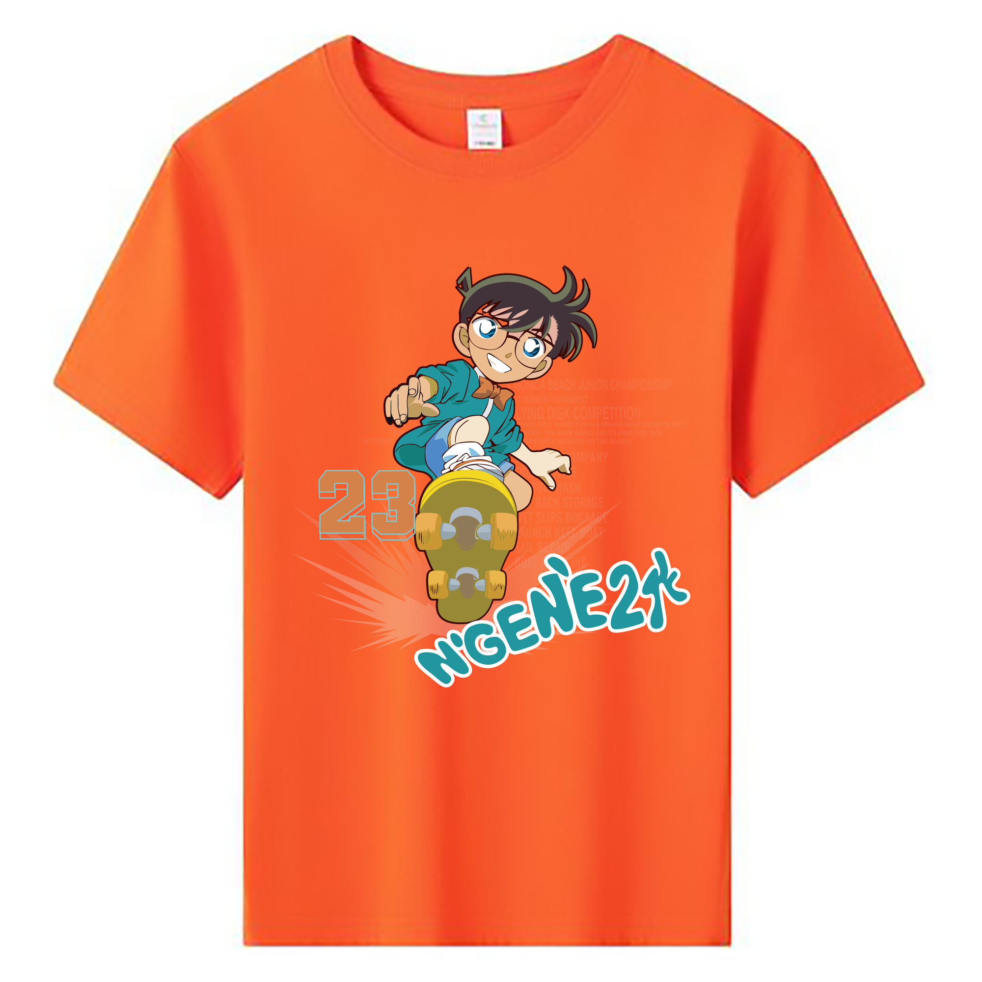 （画像用） 名探偵コナン 江戸川 コナン Detective Conan Conan Edogawa 綿100％キッズTシャツ（フロントプリント）