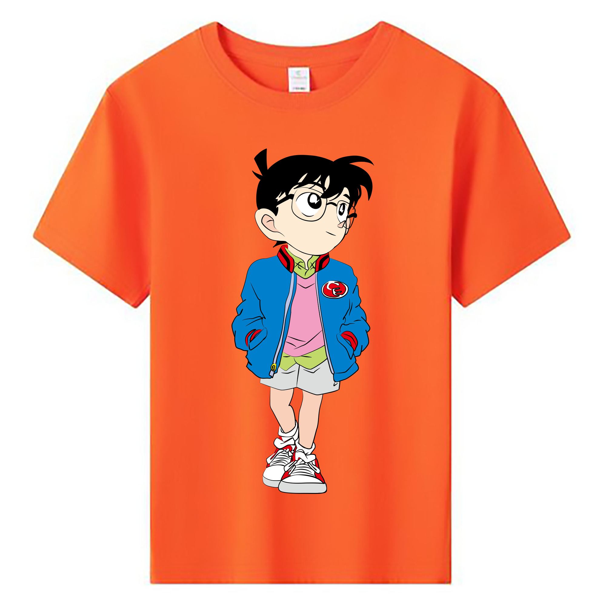 （画像用） 名探偵コナン 江戸川 コナン Detective Conan Conan Edogawa 綿100％キッズTシャツ（フロントプリント）