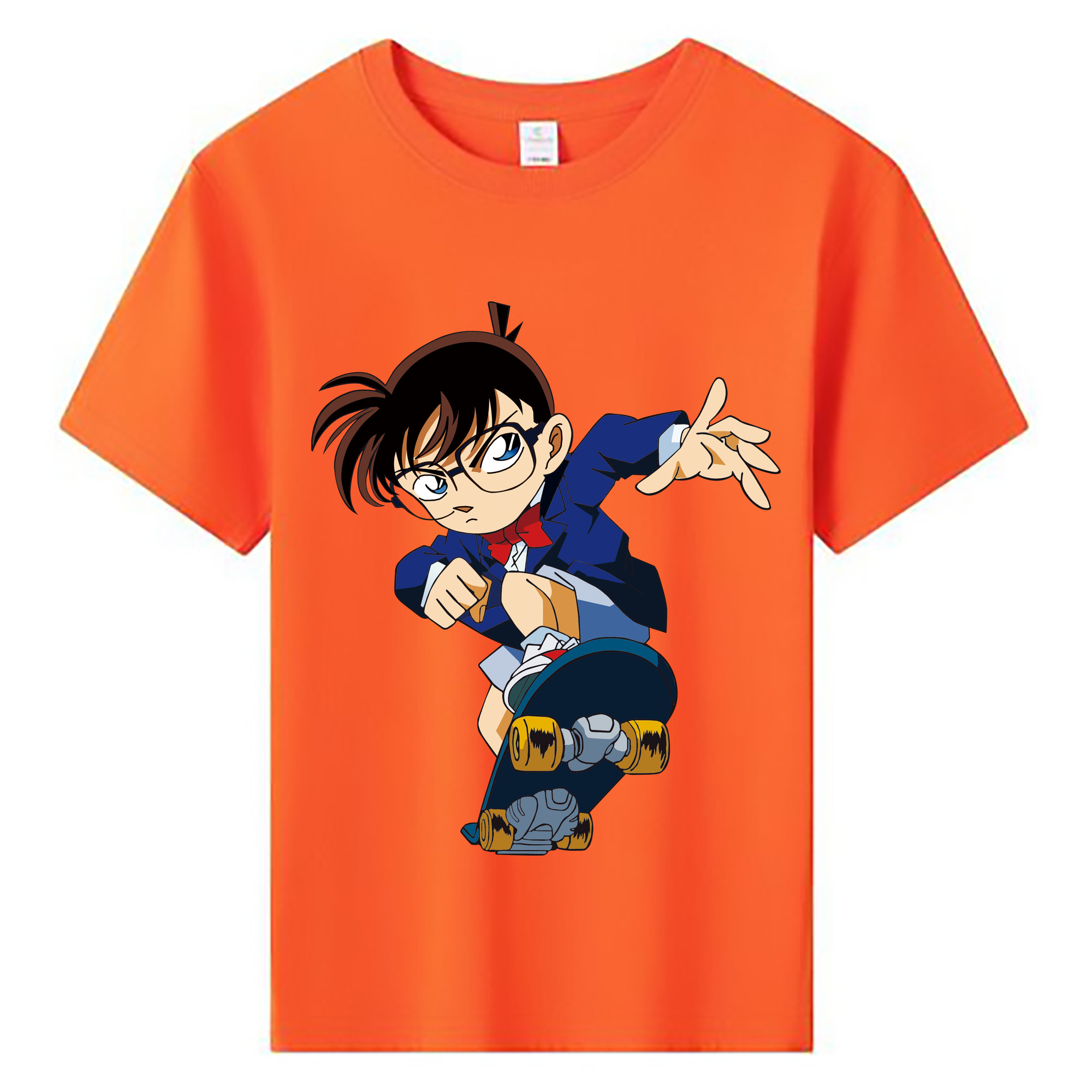 （画像用） 名探偵コナン 江戸川 コナン Detective Conan Conan Edogawa 綿100％キッズTシャツ（フロントプリント）