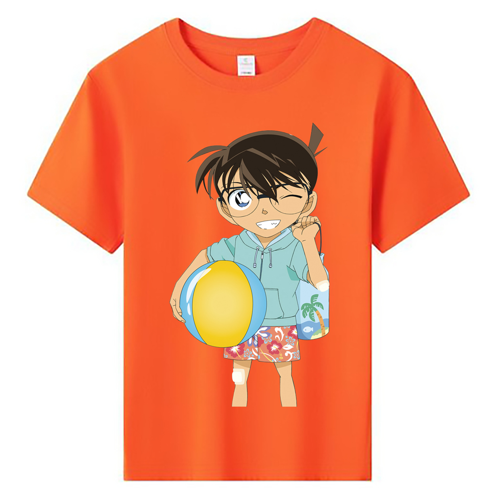 （画像用） 名探偵コナン 江戸川 コナン Detective Conan Conan Edogawa 綿100％キッズTシャツ（フロントプリント）
