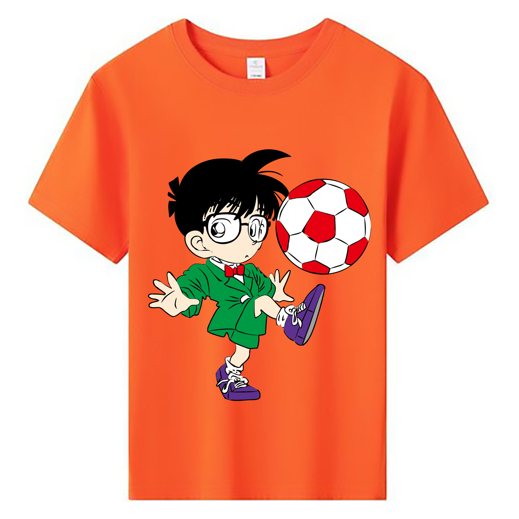 （画像用） 名探偵コナン 江戸川 コナン Detective Conan Conan Edogawa 綿100％キッズTシャツ（フロントプリント）
