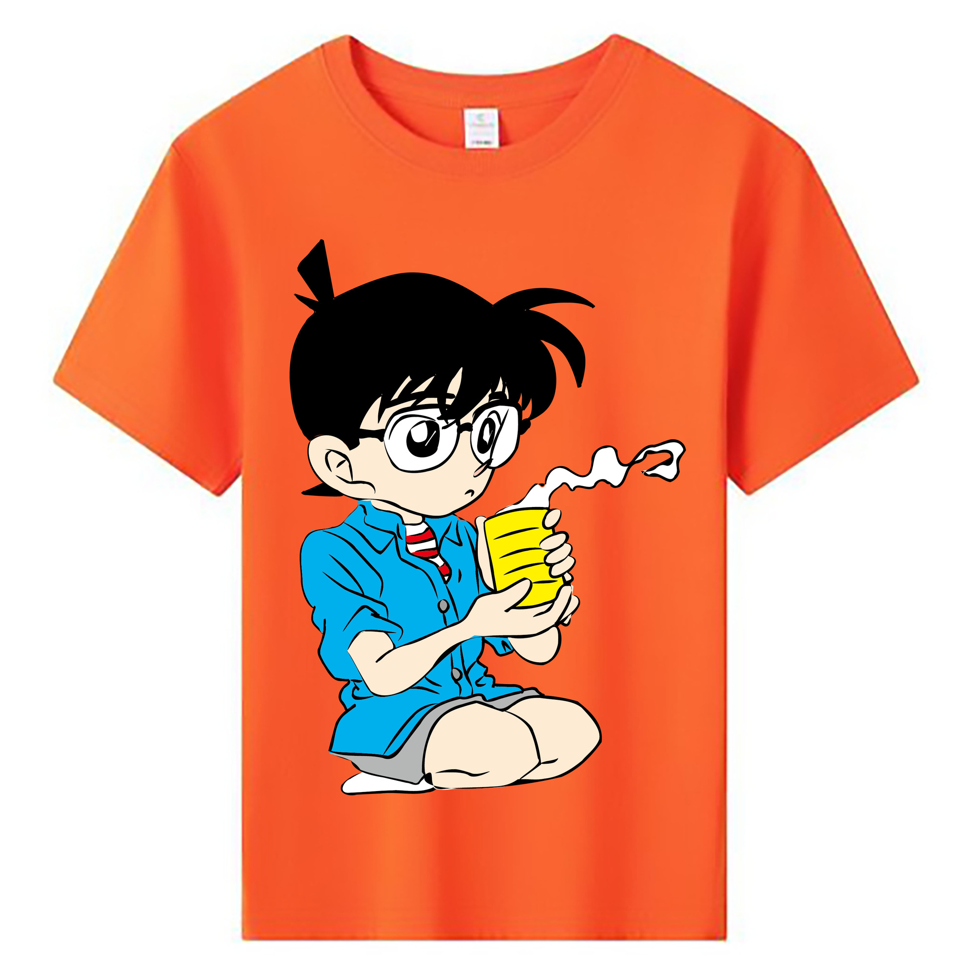 （画像用） 名探偵コナン 江戸川 コナン Detective Conan Conan Edogawa 綿100％キッズTシャツ（フロントプリント）