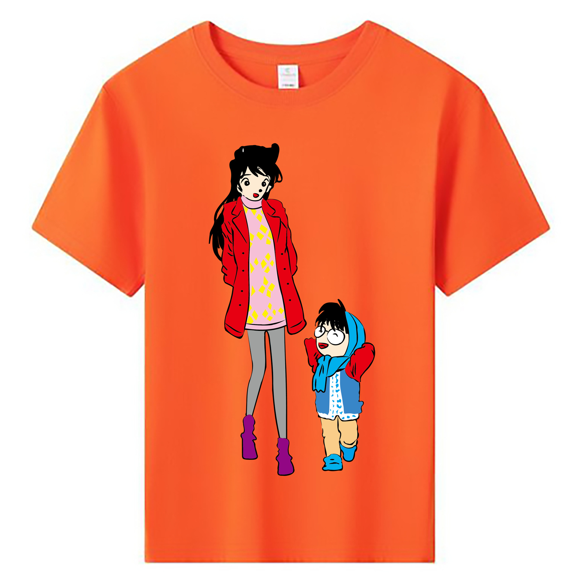 （画像用） 名探偵コナン 江戸川 コナン Detective Conan Conan Edogawa 綿100％キッズTシャツ（フロントプリント）