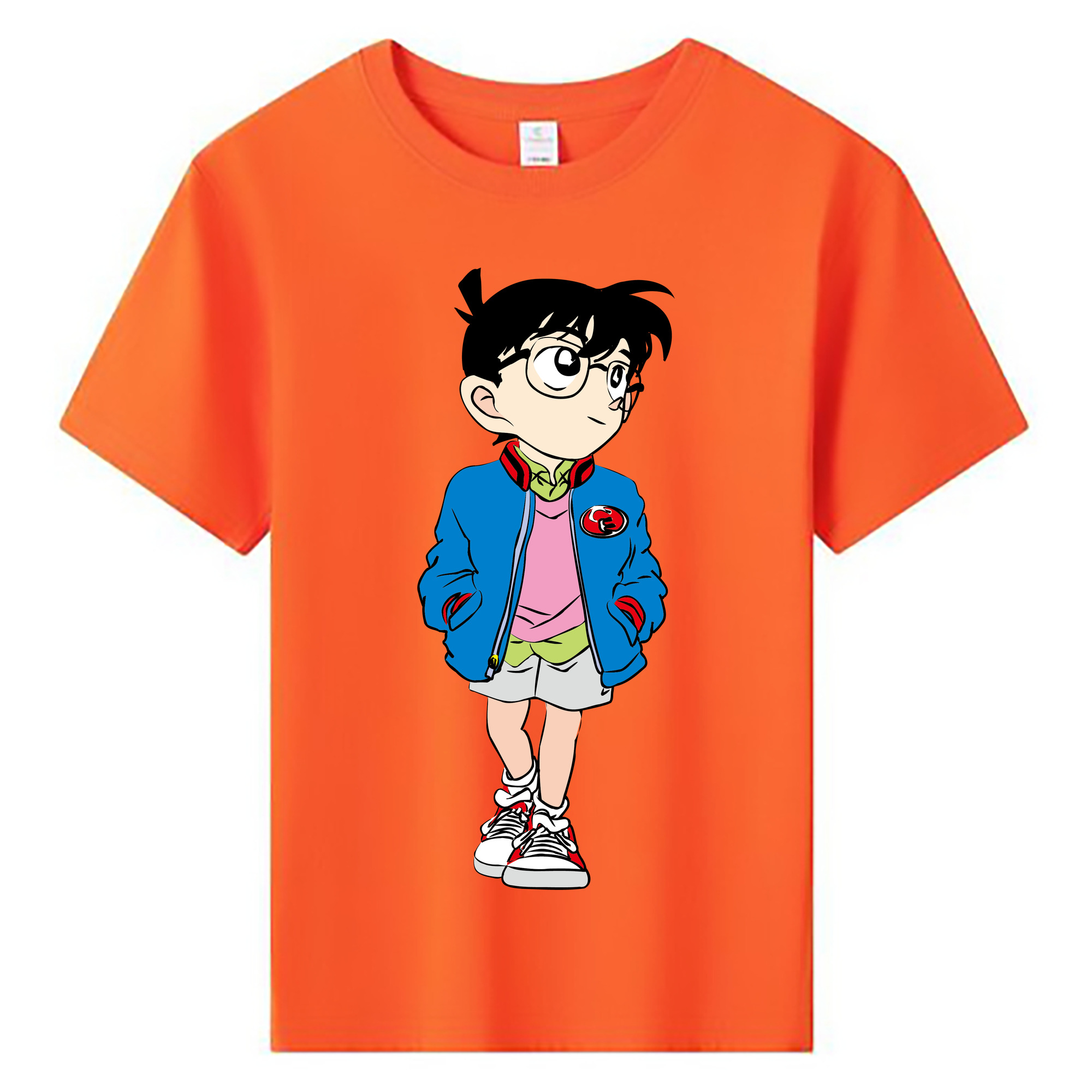 （画像用） 名探偵コナン 江戸川 コナン Detective Conan Conan Edogawa 綿100％キッズTシャツ（フロントプリント）