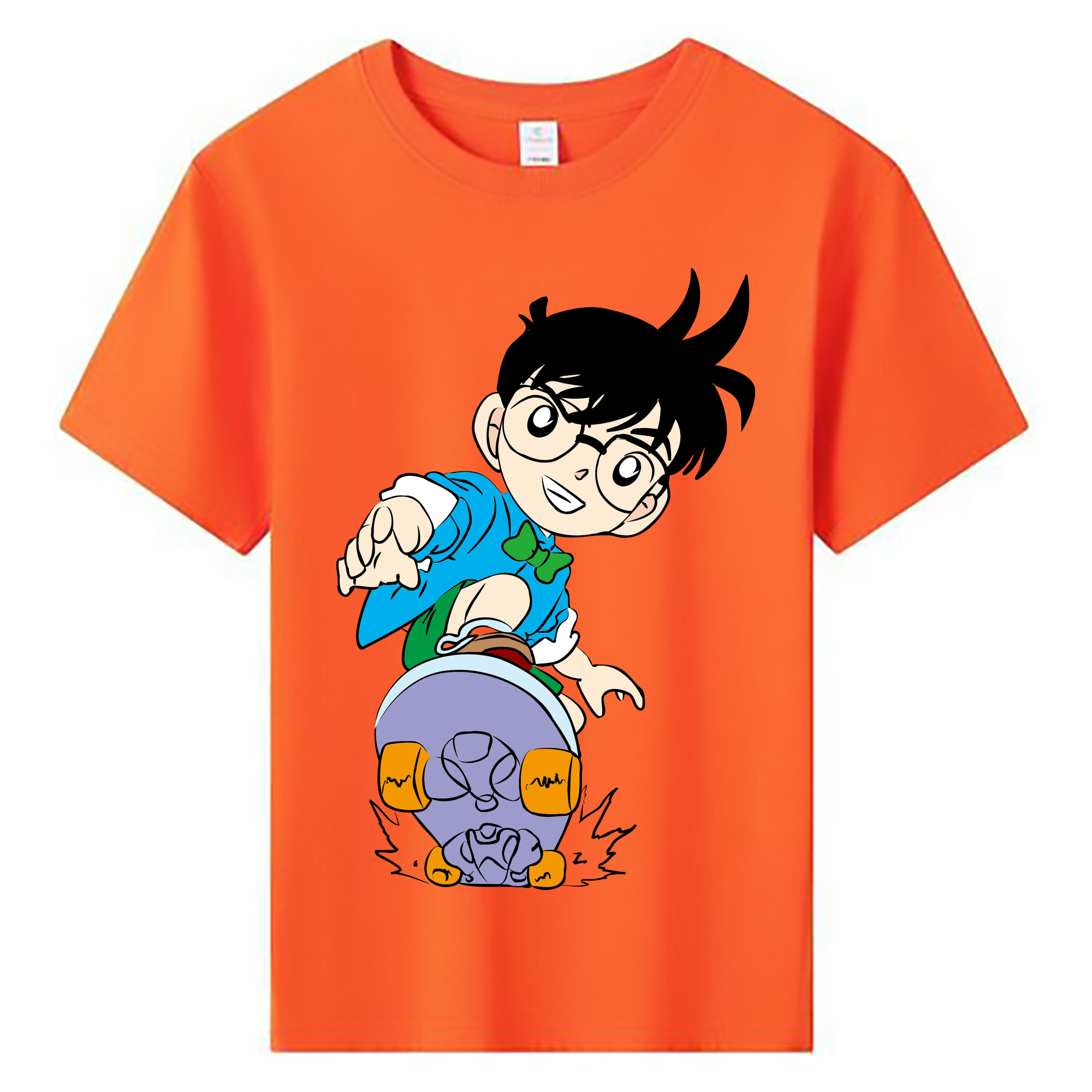 （画像用） 名探偵コナン 江戸川 コナン Detective Conan Conan Edogawa 綿100％キッズTシャツ（フロントプリント）