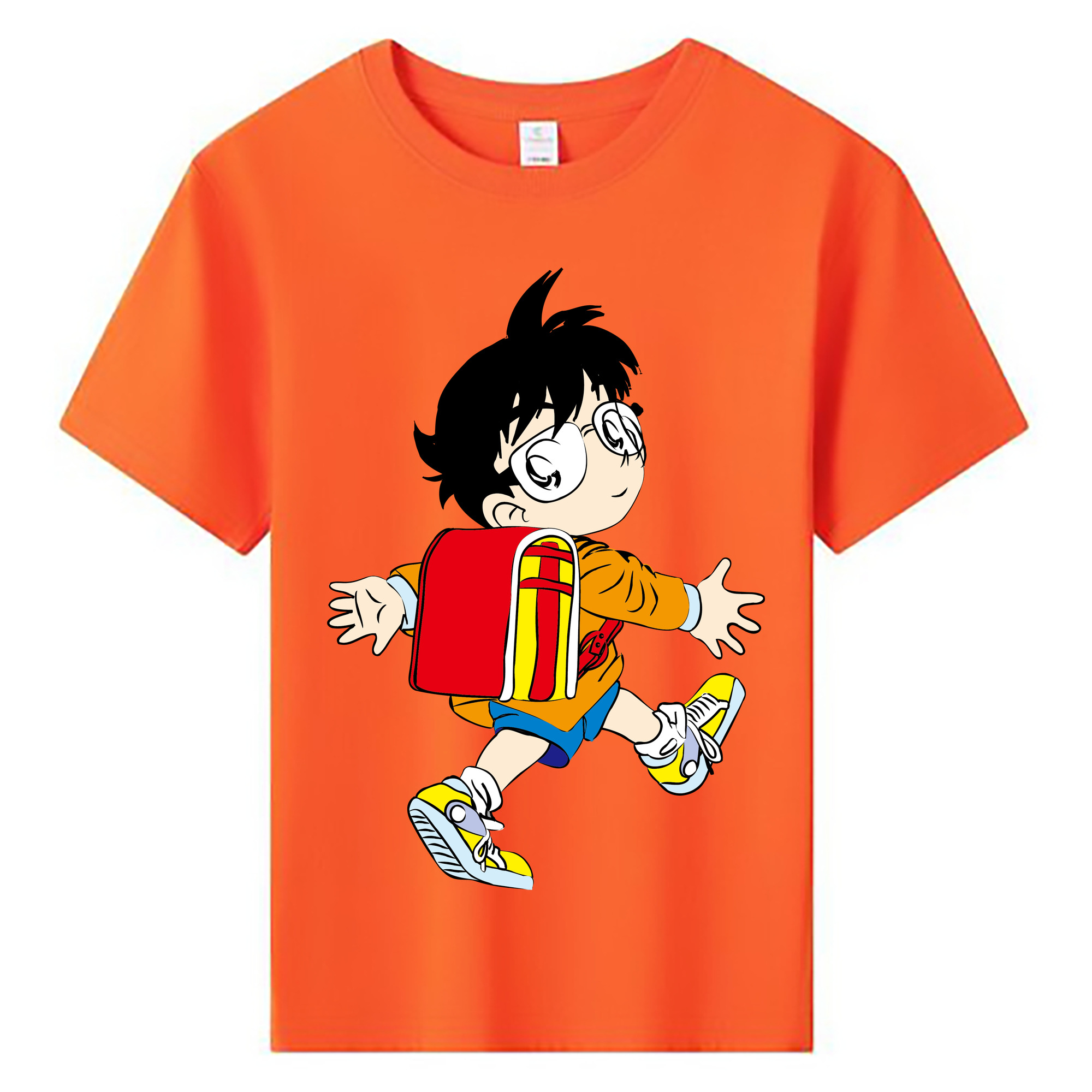 （画像用） 名探偵コナン 江戸川 コナン Detective Conan Conan Edogawa 綿100％キッズTシャツ（フロントプリント）