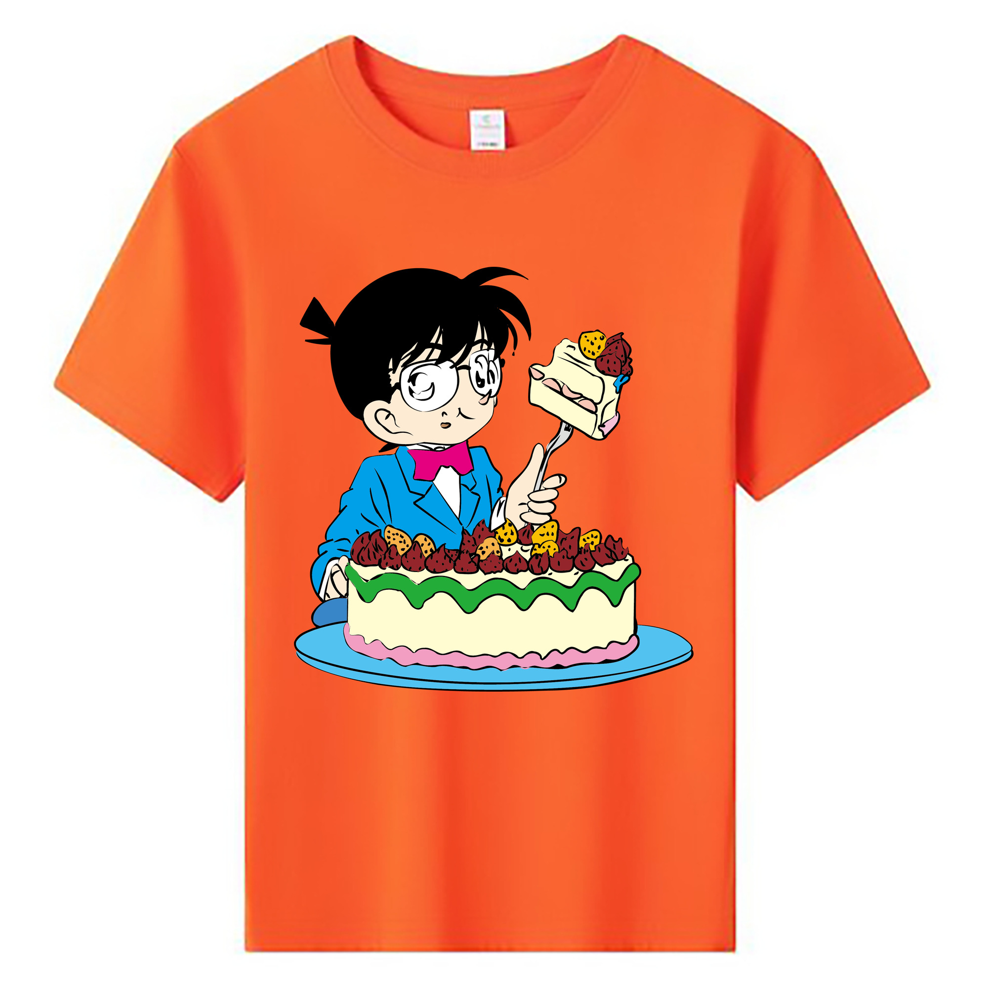 （画像用） 名探偵コナン 江戸川 コナン Detective Conan Conan Edogawa 綿100％キッズTシャツ（フロントプリント）