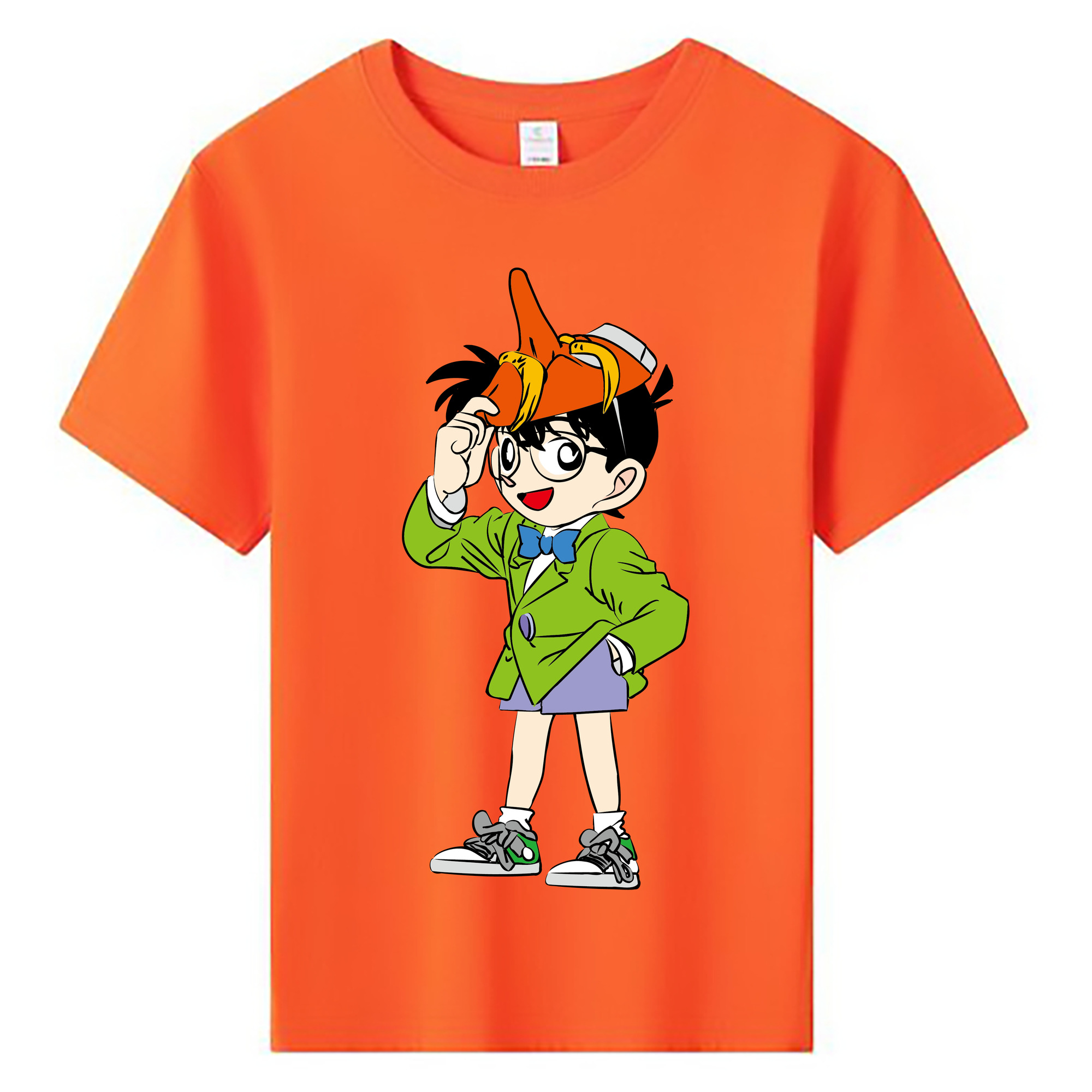 （画像用） 名探偵コナン 江戸川 コナン Detective Conan Conan Edogawa 綿100％キッズTシャツ（フロントプリント）