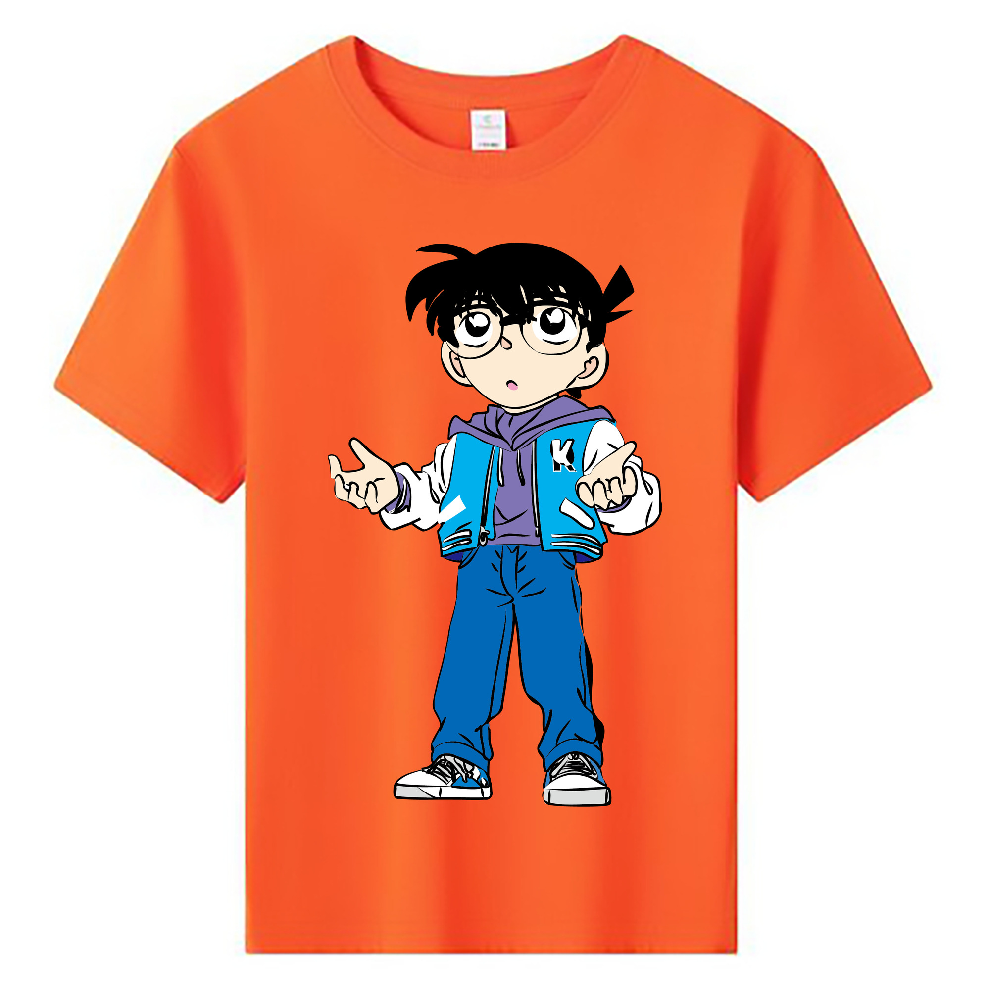 （画像用） 名探偵コナン 江戸川 コナン Detective Conan Conan Edogawa 綿100％キッズTシャツ（フロントプリント）
