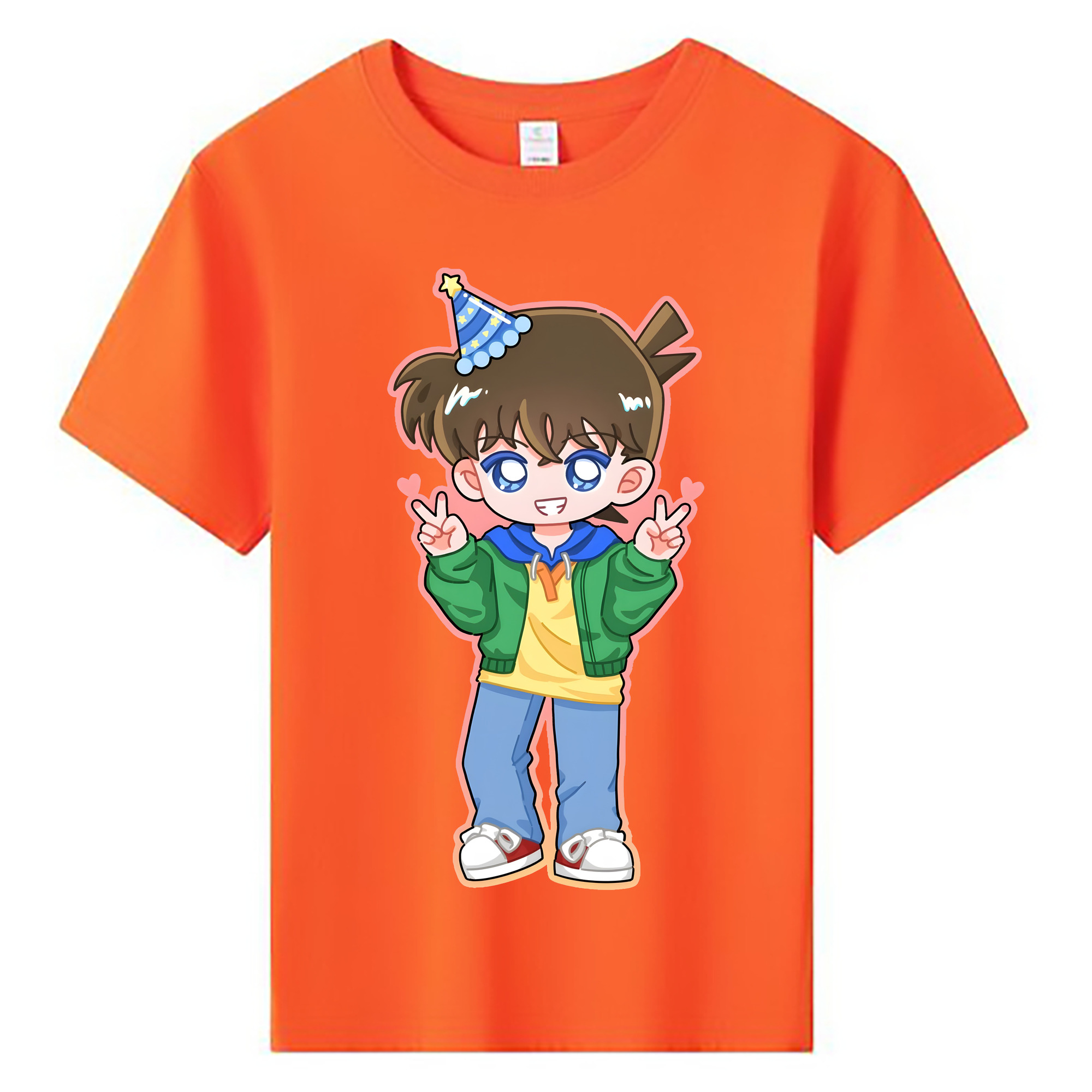 （画像用） 名探偵コナン 江戸川 コナン Detective Conan Conan Edogawa 綿100％キッズTシャツ（フロントプリント）
