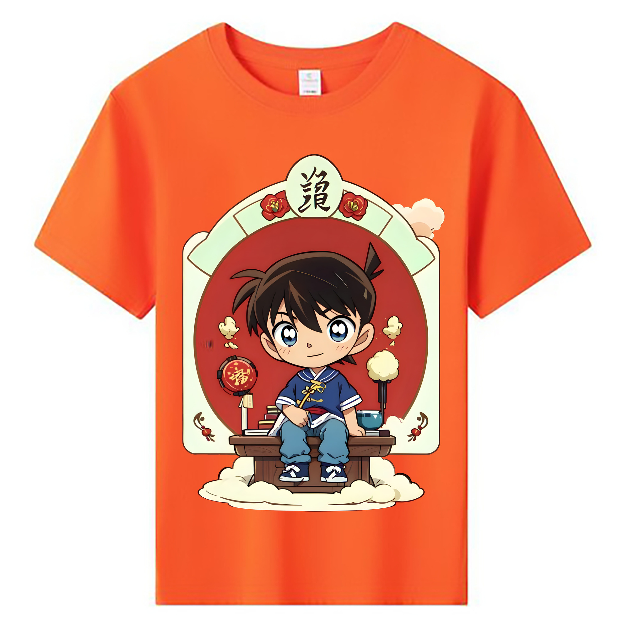 （画像用） 名探偵コナン 江戸川 コナン Detective Conan Conan Edogawa 綿100％キッズTシャツ（フロントプリント）
