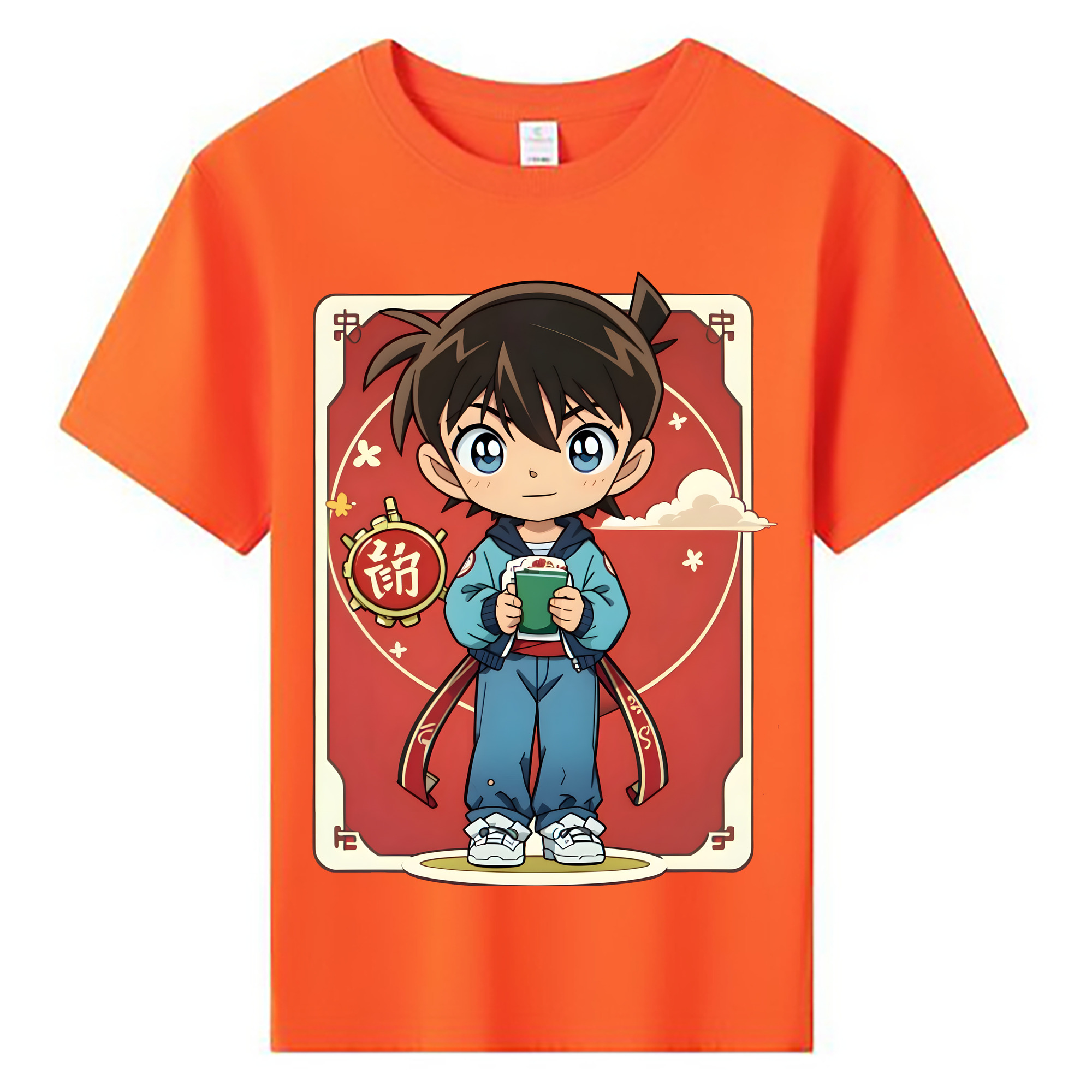 （画像用） 名探偵コナン 江戸川 コナン Detective Conan Conan Edogawa 綿100％キッズTシャツ（フロントプリント）