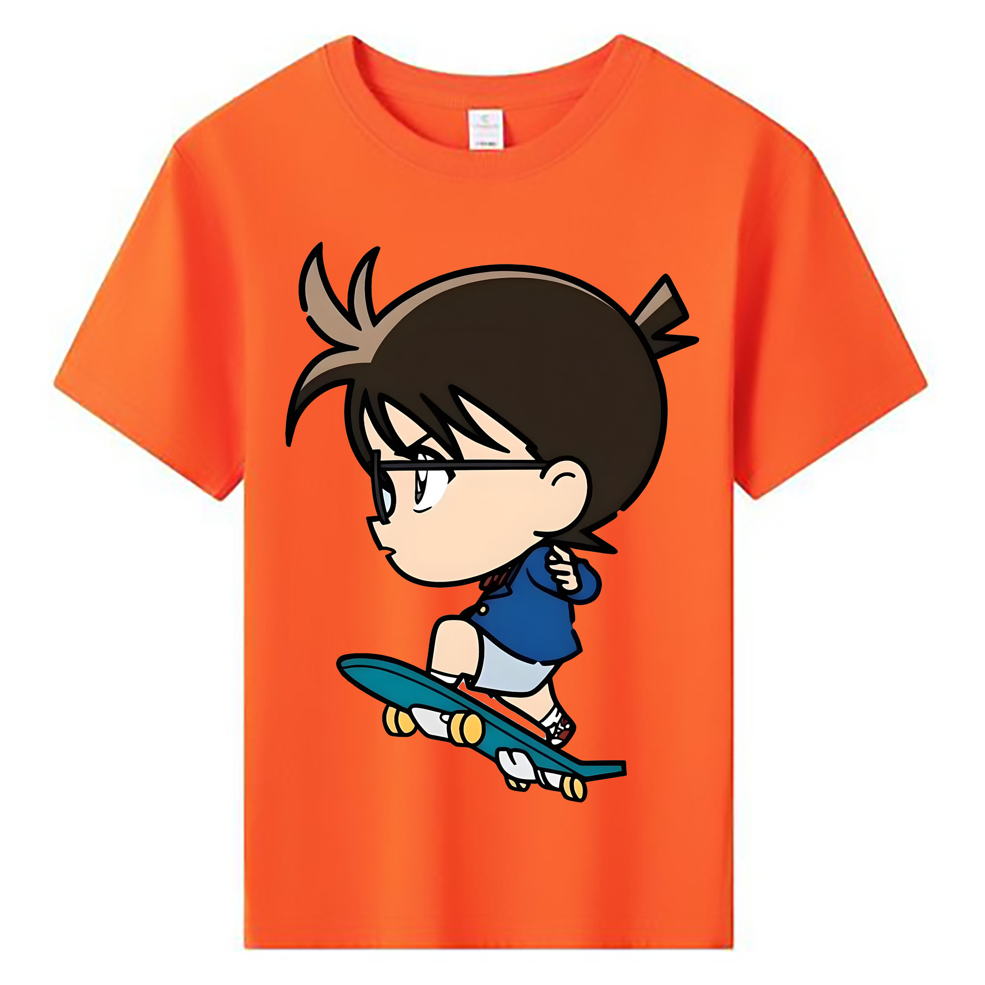 （画像用） 名探偵コナン 江戸川 コナン Detective Conan Conan Edogawa 綿100％キッズTシャツ（フロントプリント）