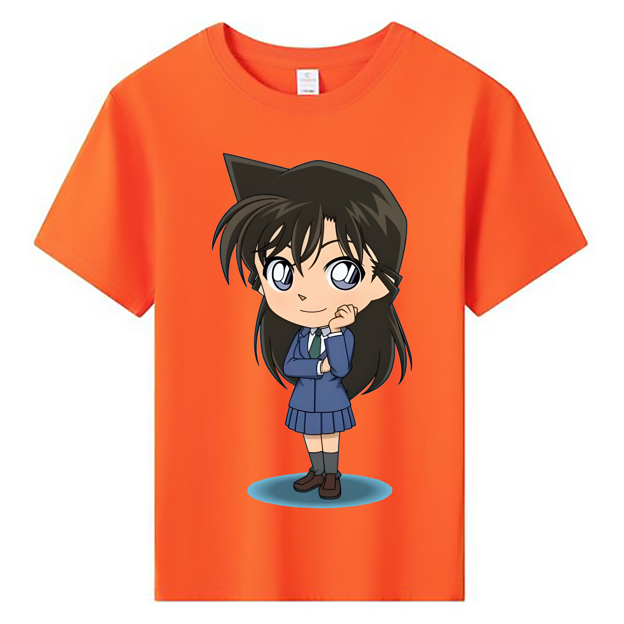 （画像用） 名探偵コナン 毛利 蘭 もうり らん、モーリ ラン Detective Conan Rachel Moore 綿100％キッズTシャツ（フロントプリント）