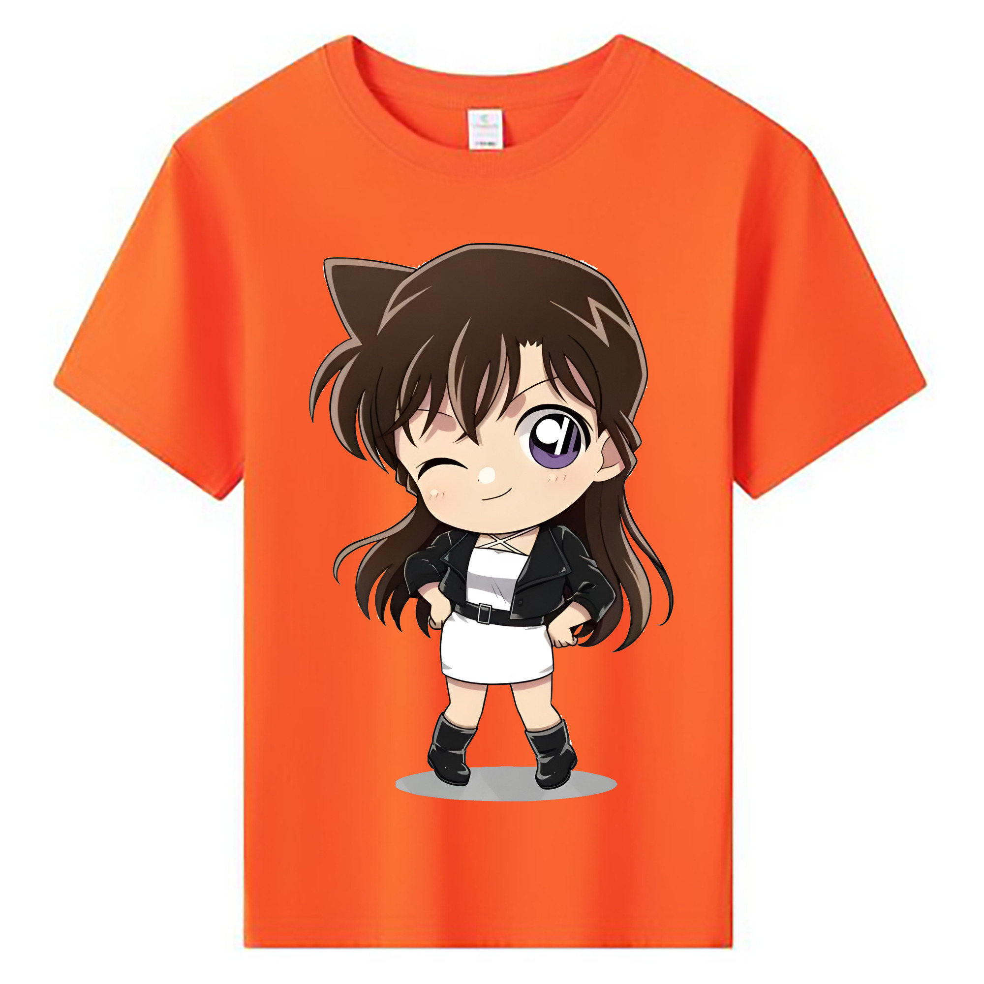 （画像用） 名探偵コナン 毛利 蘭 もうり らん、モーリ ラン Detective Conan Rachel Moore 綿100％キッズTシャツ（フロントプリント）