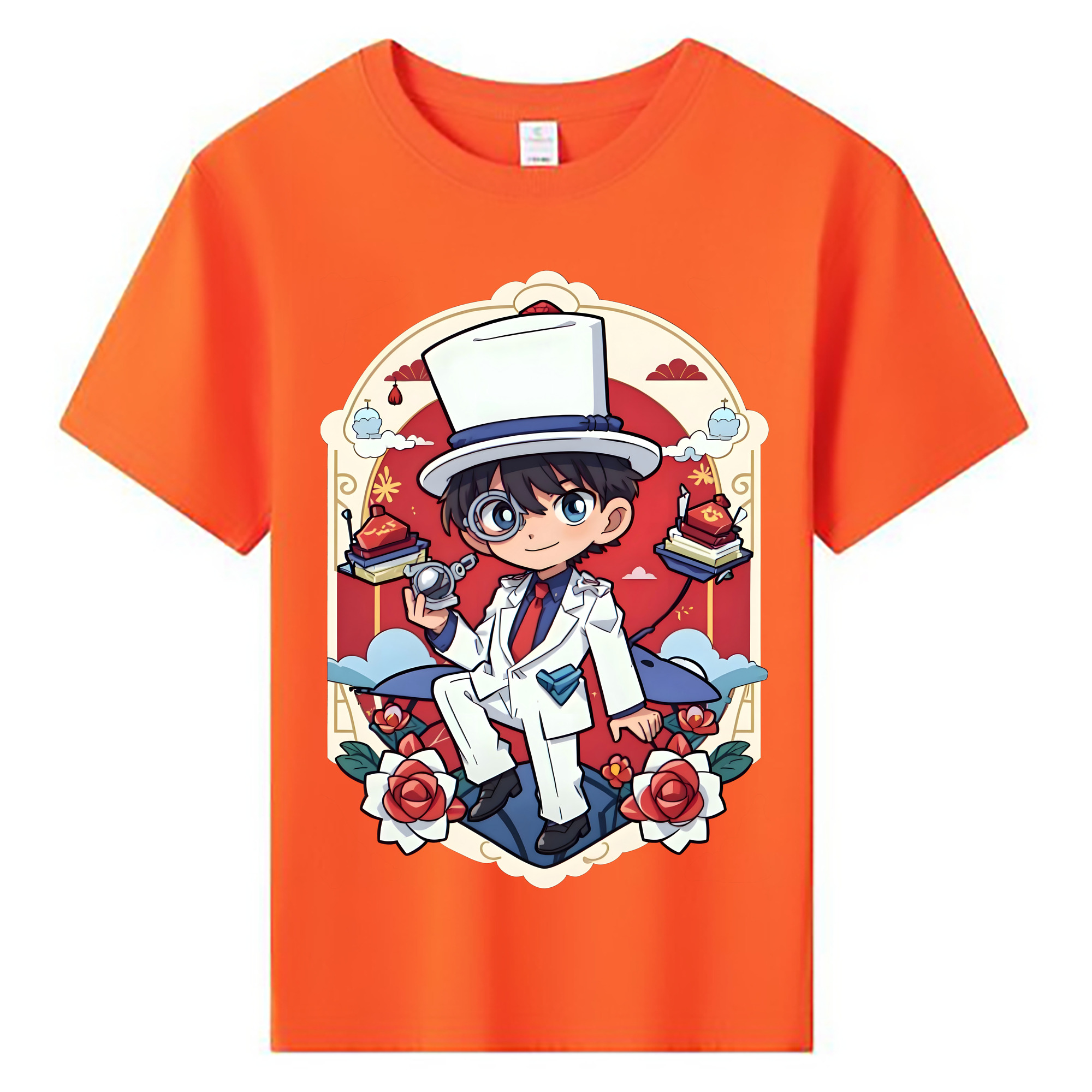 （画像用） 名探偵コナン くろば かいと Detective Conan Kuroba Kaito 綿100％キッズTシャツ（フロントプリント）