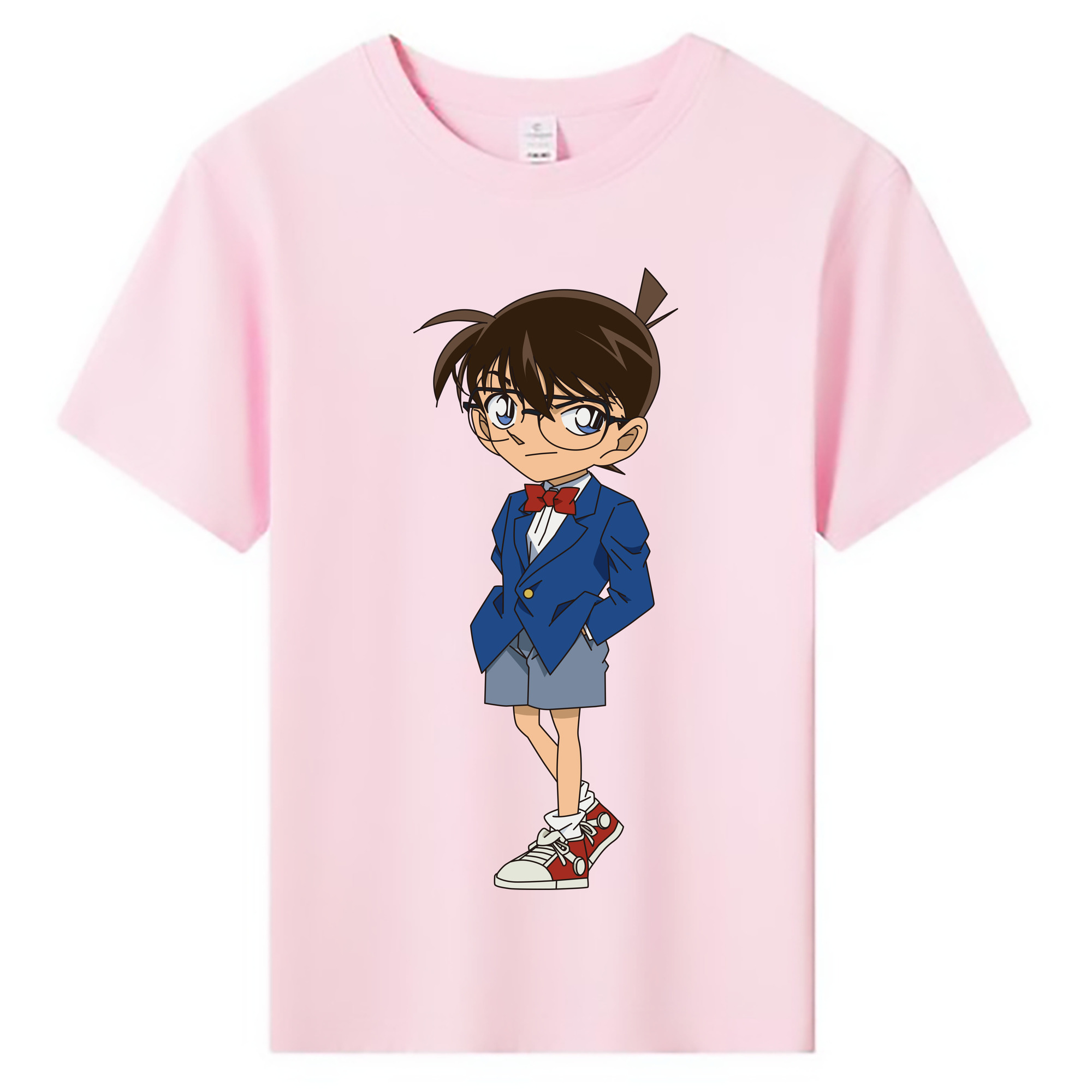 （画像用） 名探偵コナン 江戸川 コナン Detective Conan Conan Edogawa 綿100％キッズTシャツ（フロントプリント）