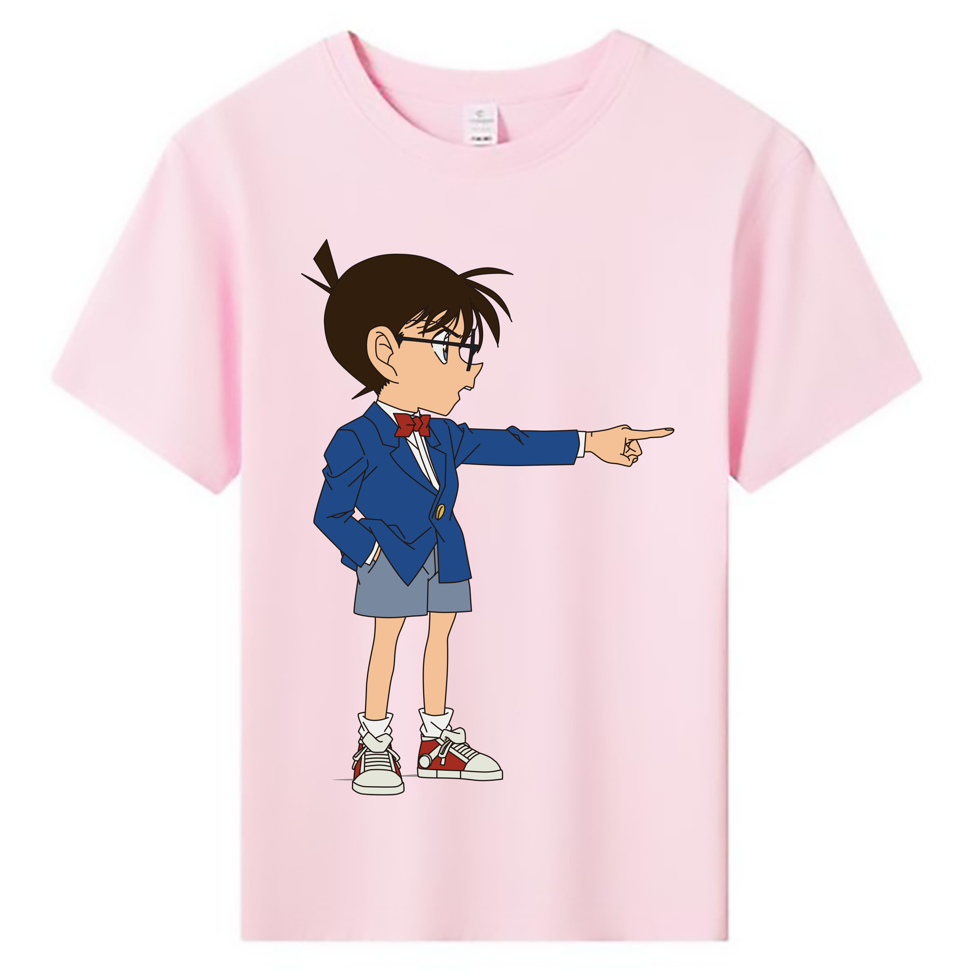 （画像用） 名探偵コナン 江戸川 コナン Detective Conan Conan Edogawa 綿100％キッズTシャツ（フロントプリント）