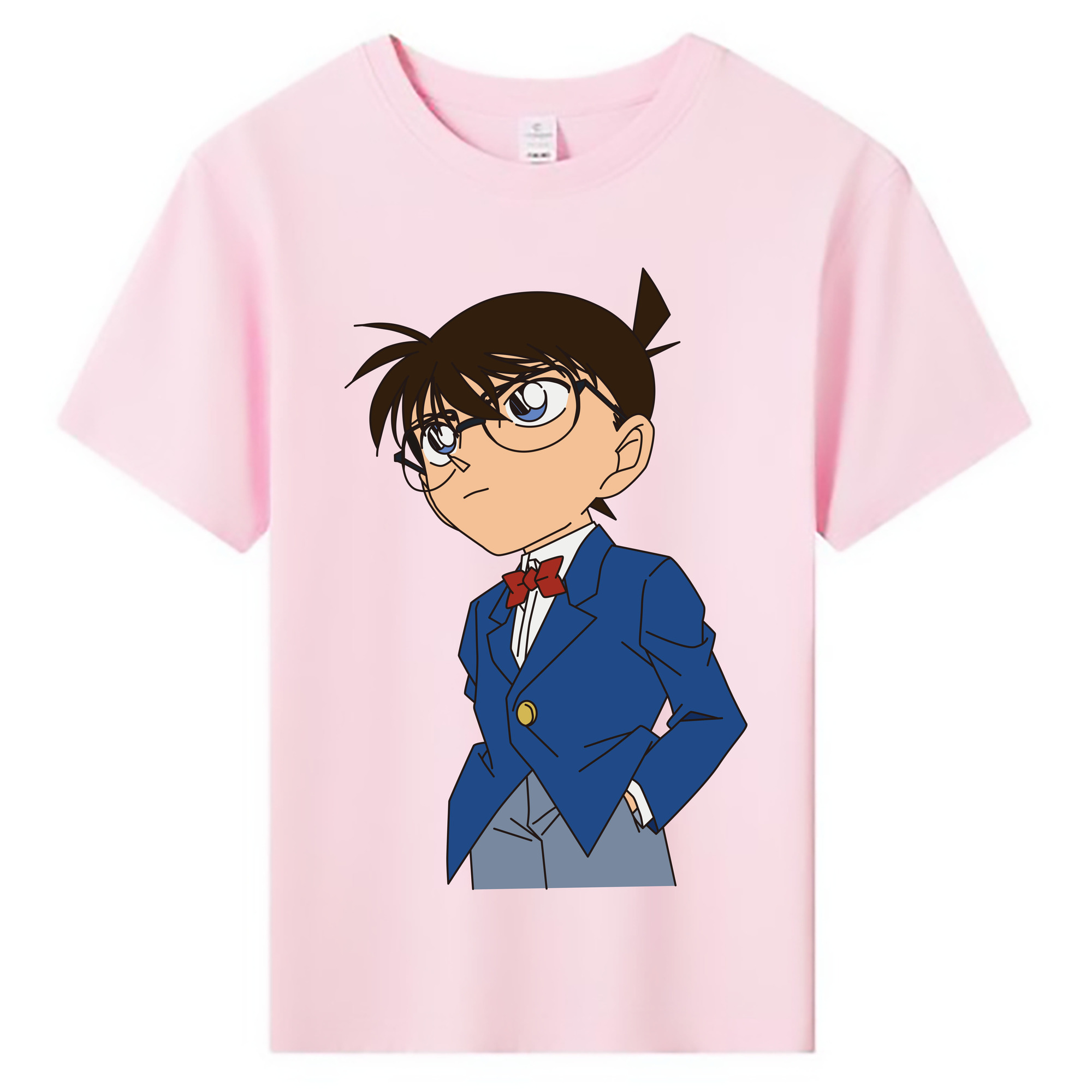 （画像用） 名探偵コナン 江戸川 コナン Detective Conan Conan Edogawa 綿100％キッズTシャツ（フロントプリント）