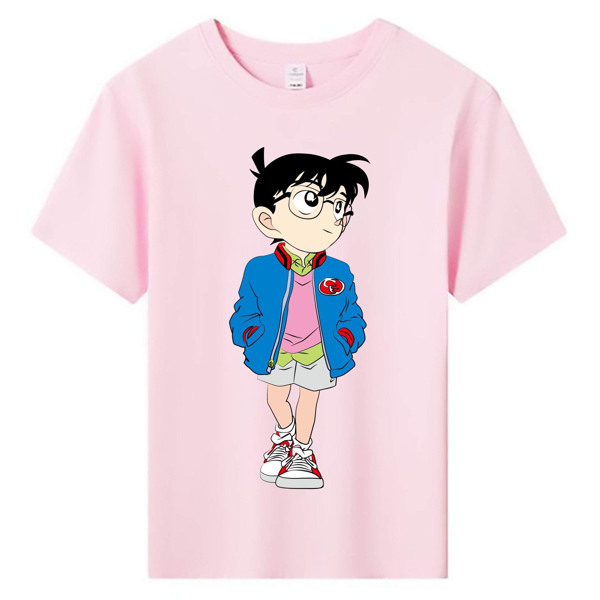 （画像用） 名探偵コナン 江戸川 コナン Detective Conan Conan Edogawa 綿100％キッズTシャツ（フロントプリント）
