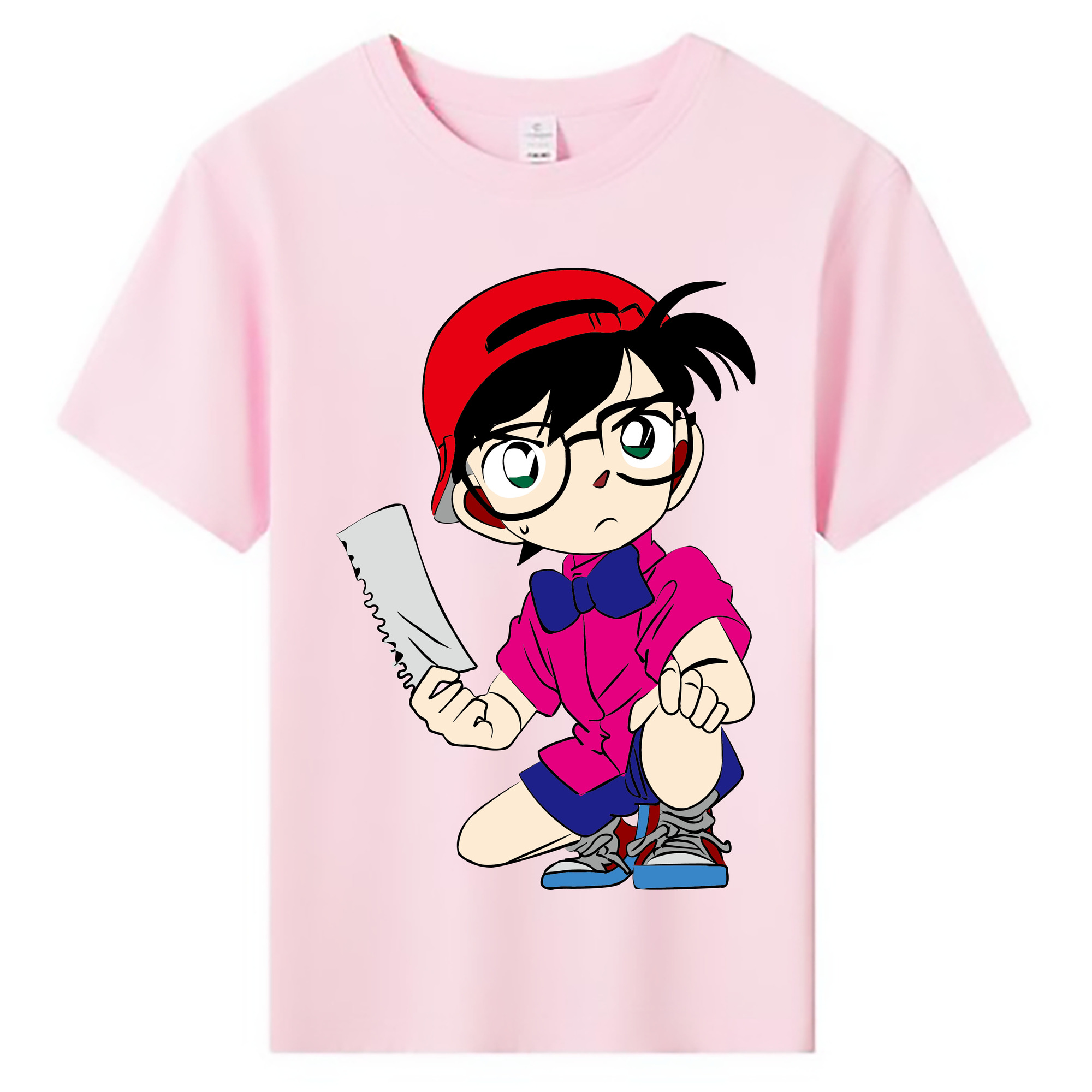 （画像用） 名探偵コナン 江戸川 コナン Detective Conan Conan Edogawa 綿100％キッズTシャツ（フロントプリント）