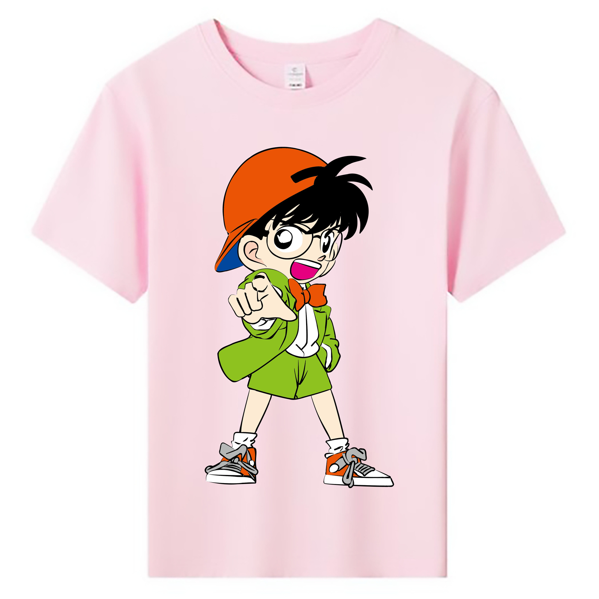 （画像用） 名探偵コナン 江戸川 コナン Detective Conan Conan Edogawa 綿100％キッズTシャツ（フロントプリント）