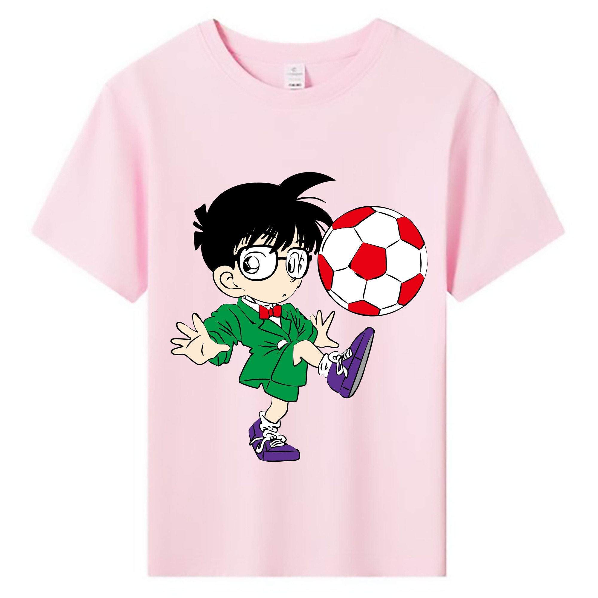 （画像用） 名探偵コナン 江戸川 コナン Detective Conan Conan Edogawa 綿100％キッズTシャツ（フロントプリント）