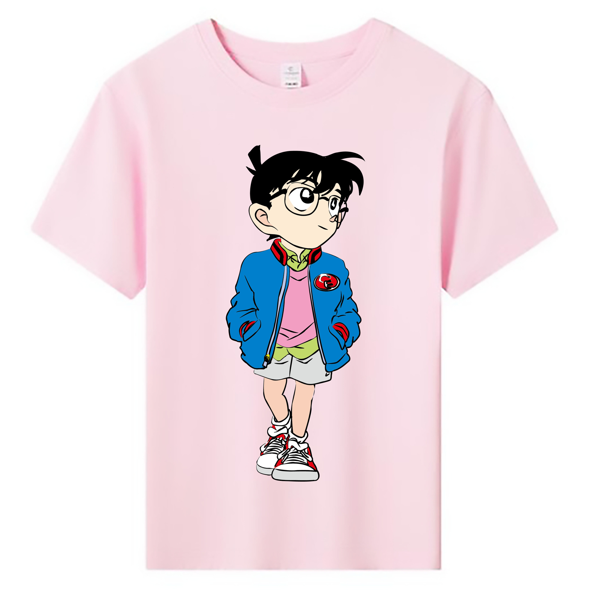 （画像用） 名探偵コナン 江戸川 コナン Detective Conan Conan Edogawa 綿100％キッズTシャツ（フロントプリント）