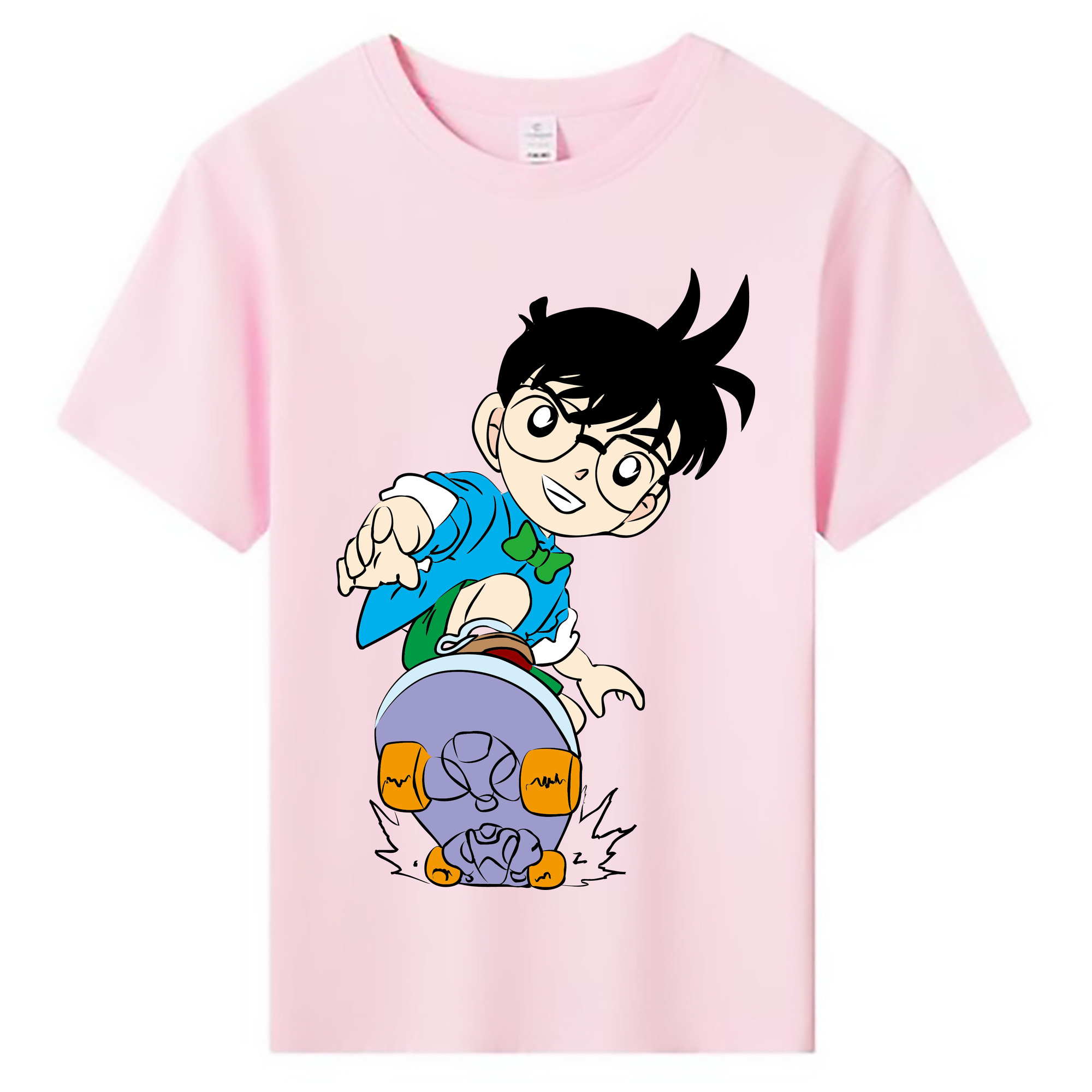 （画像用） 名探偵コナン 江戸川 コナン Detective Conan Conan Edogawa 綿100％キッズTシャツ（フロントプリント）