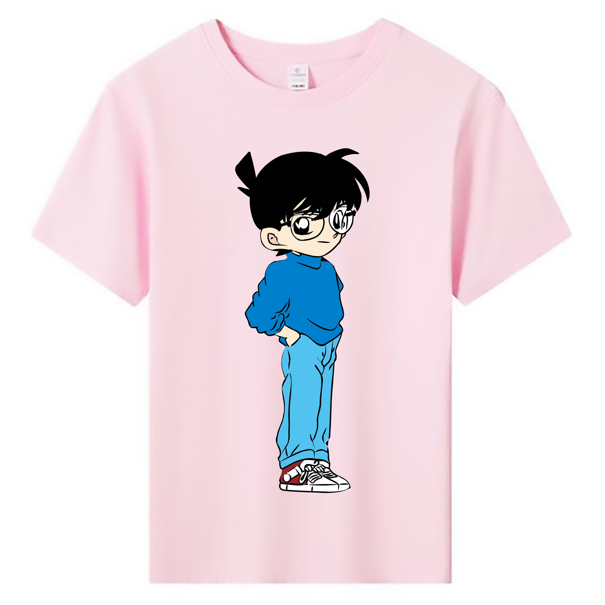 （画像用） 名探偵コナン 江戸川 コナン Detective Conan Conan Edogawa 綿100％キッズTシャツ（フロントプリント）