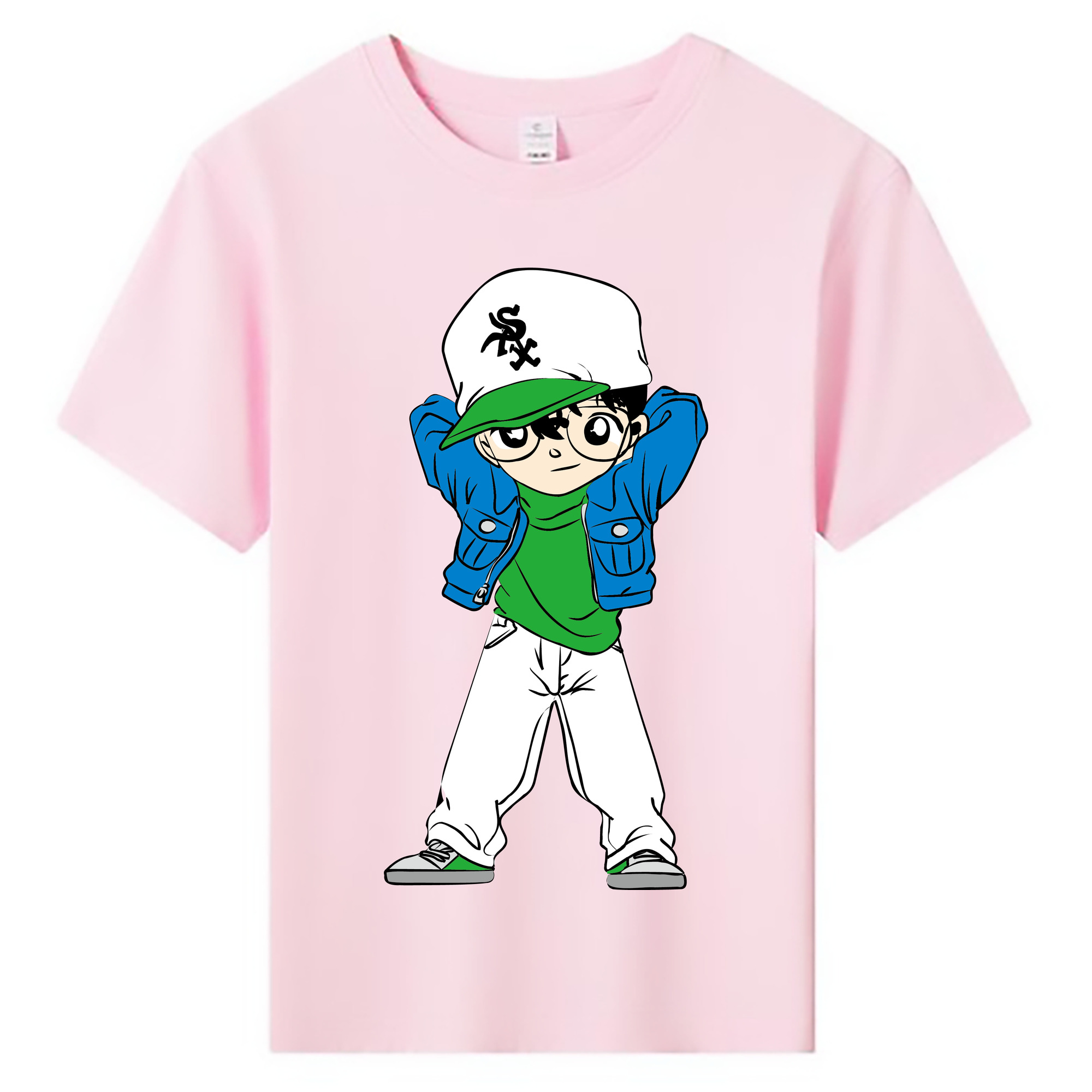 （画像用） 名探偵コナン 江戸川 コナン Detective Conan Conan Edogawa 綿100％キッズTシャツ（フロントプリント）