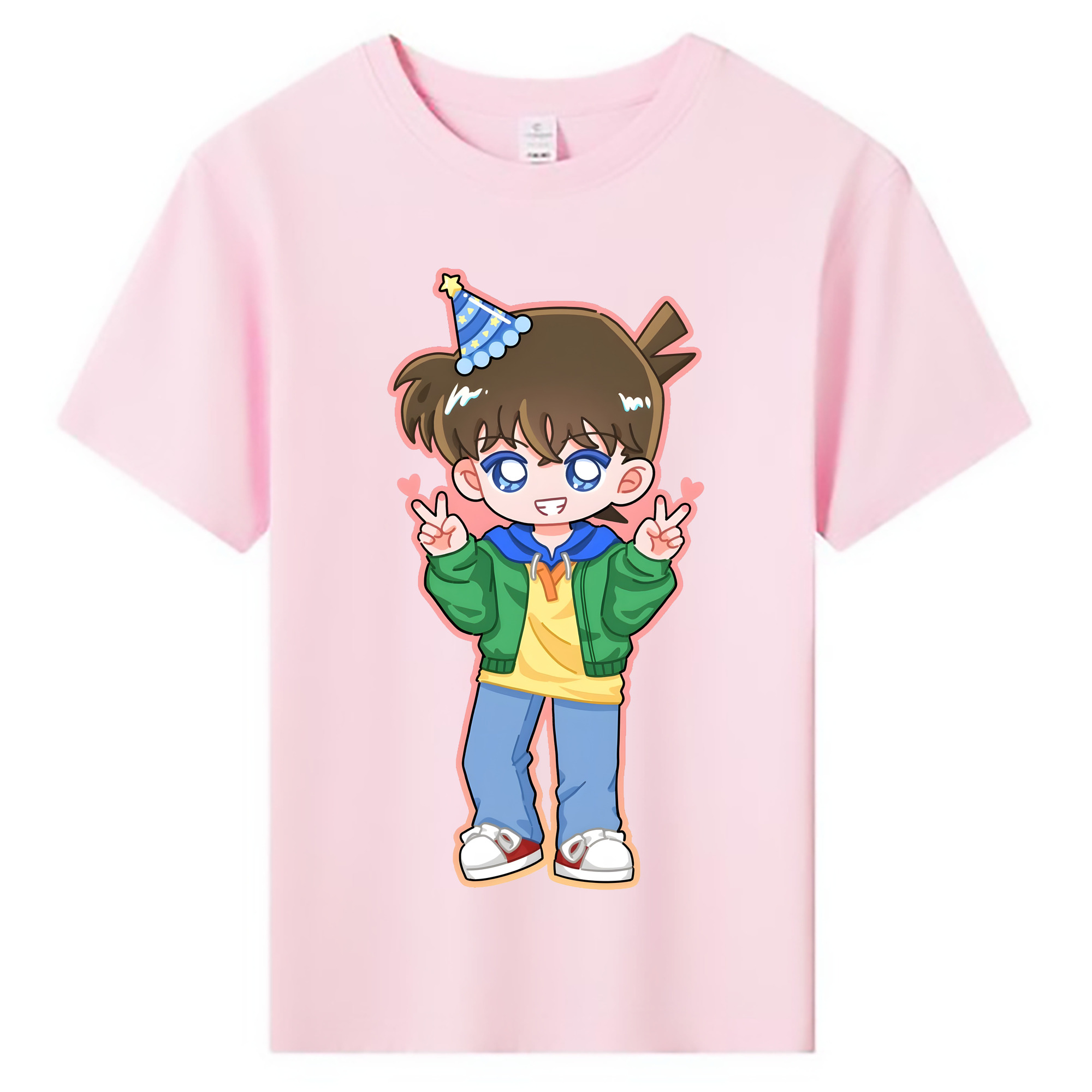 （画像用） 名探偵コナン 江戸川 コナン Detective Conan Conan Edogawa 綿100％キッズTシャツ（フロントプリント）