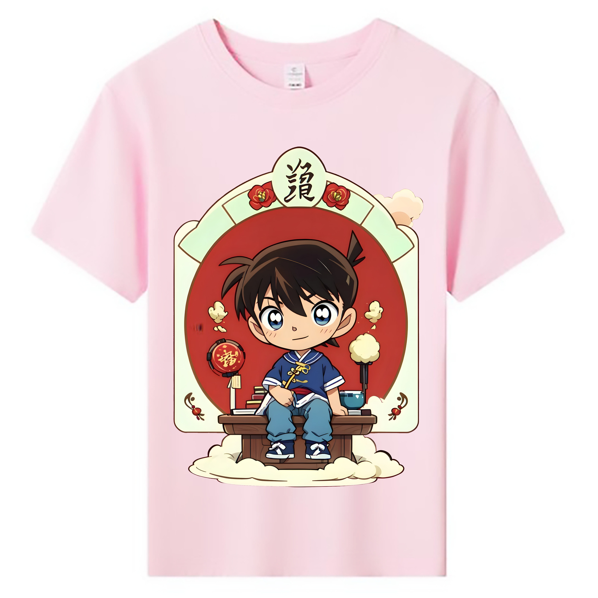 （画像用） 名探偵コナン 江戸川 コナン Detective Conan Conan Edogawa 綿100％キッズTシャツ（フロントプリント）