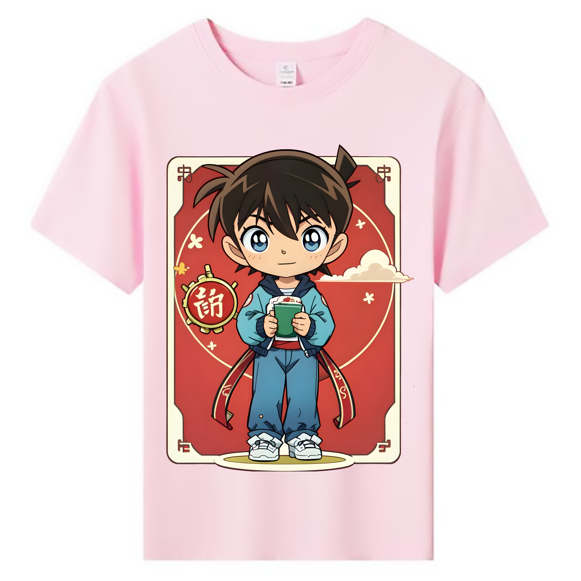 （画像用） 名探偵コナン 江戸川 コナン Detective Conan Conan Edogawa 綿100％キッズTシャツ（フロントプリント）