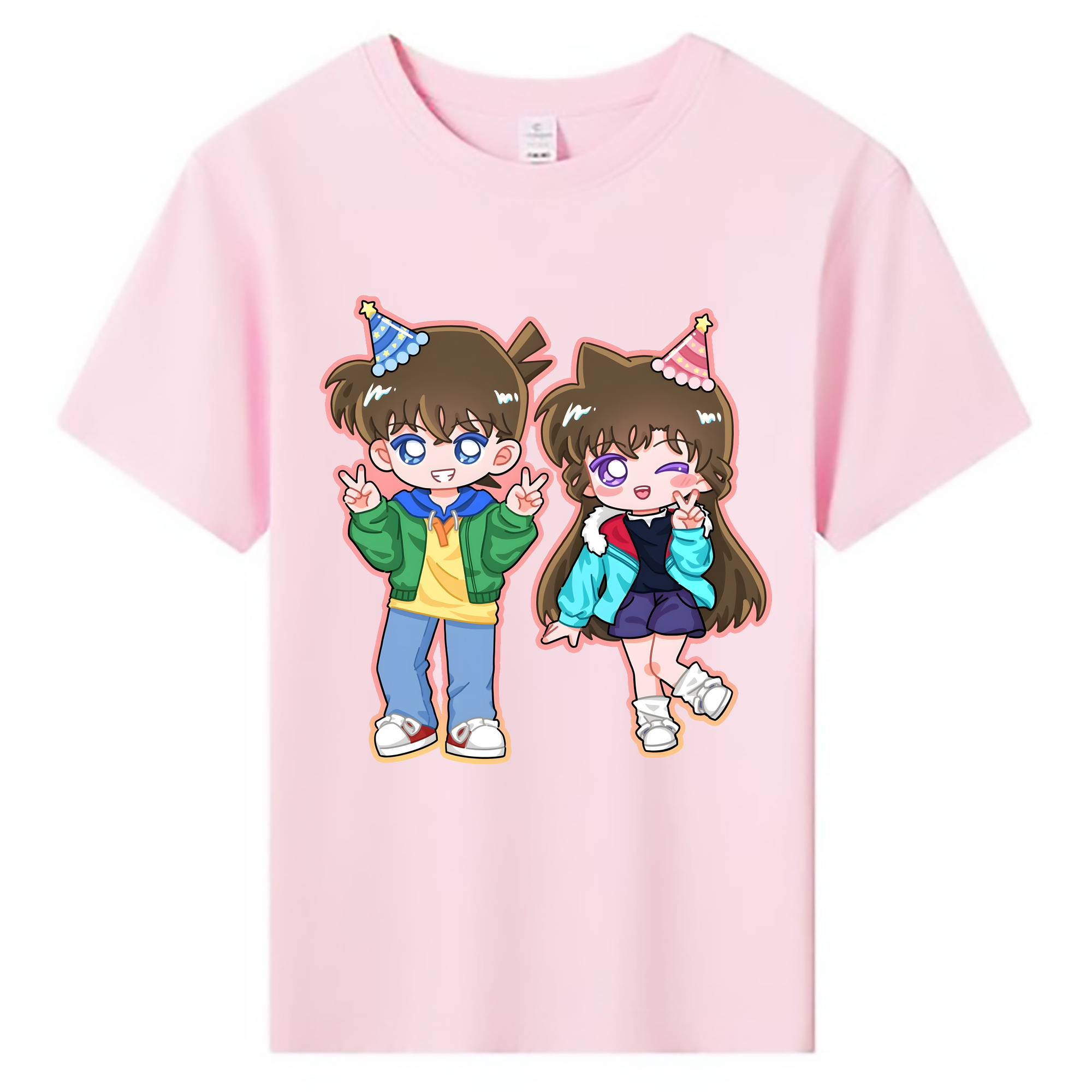 （画像用） 名探偵コナン 毛利 蘭 もうり らん、モーリ ラン Detective Conan Rachel Moore 綿100％キッズTシャツ（フロントプリント）