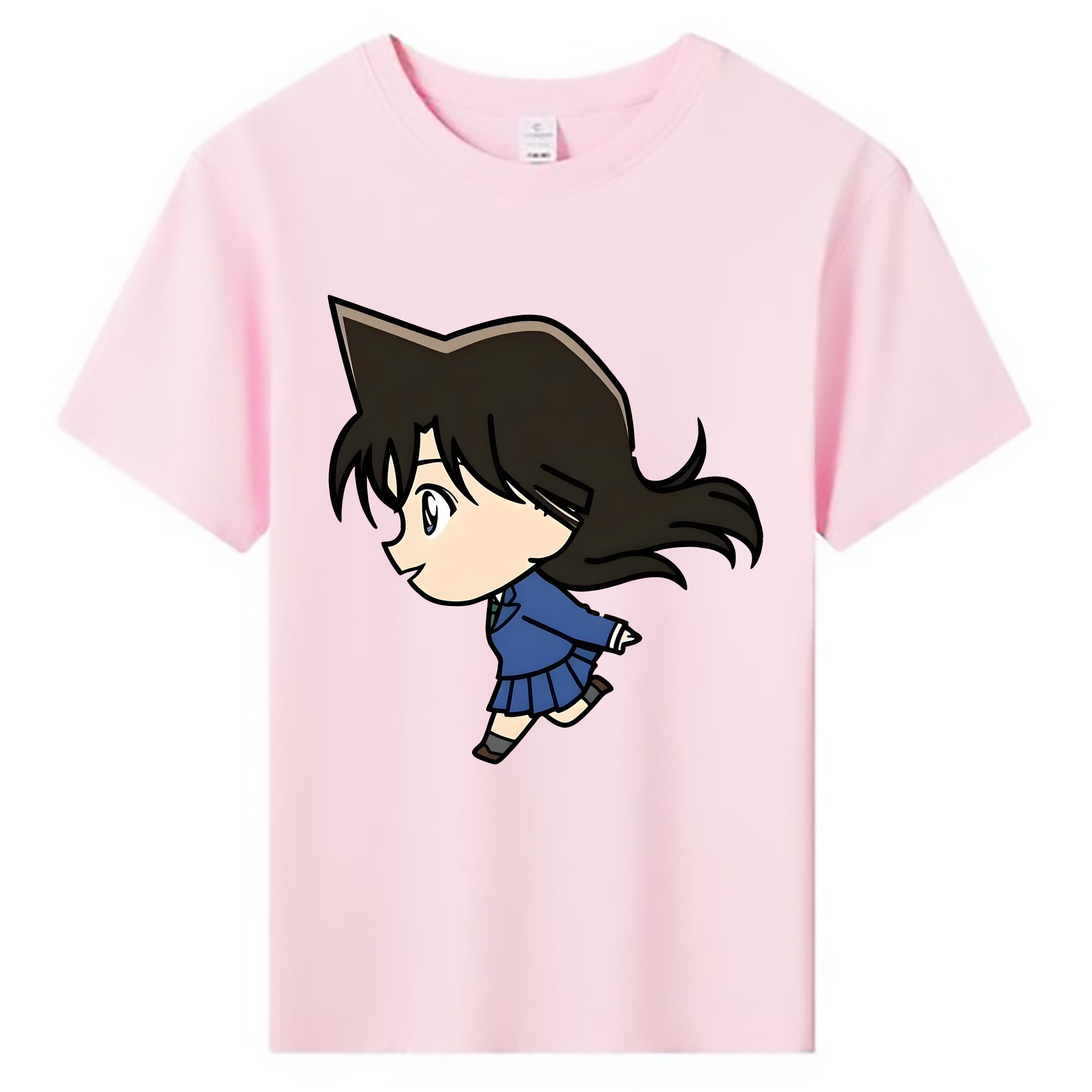 （画像用） 名探偵コナン 毛利 蘭 もうり らん、モーリ ラン Detective Conan Rachel Moore 綿100％キッズTシャツ（フロントプリント）