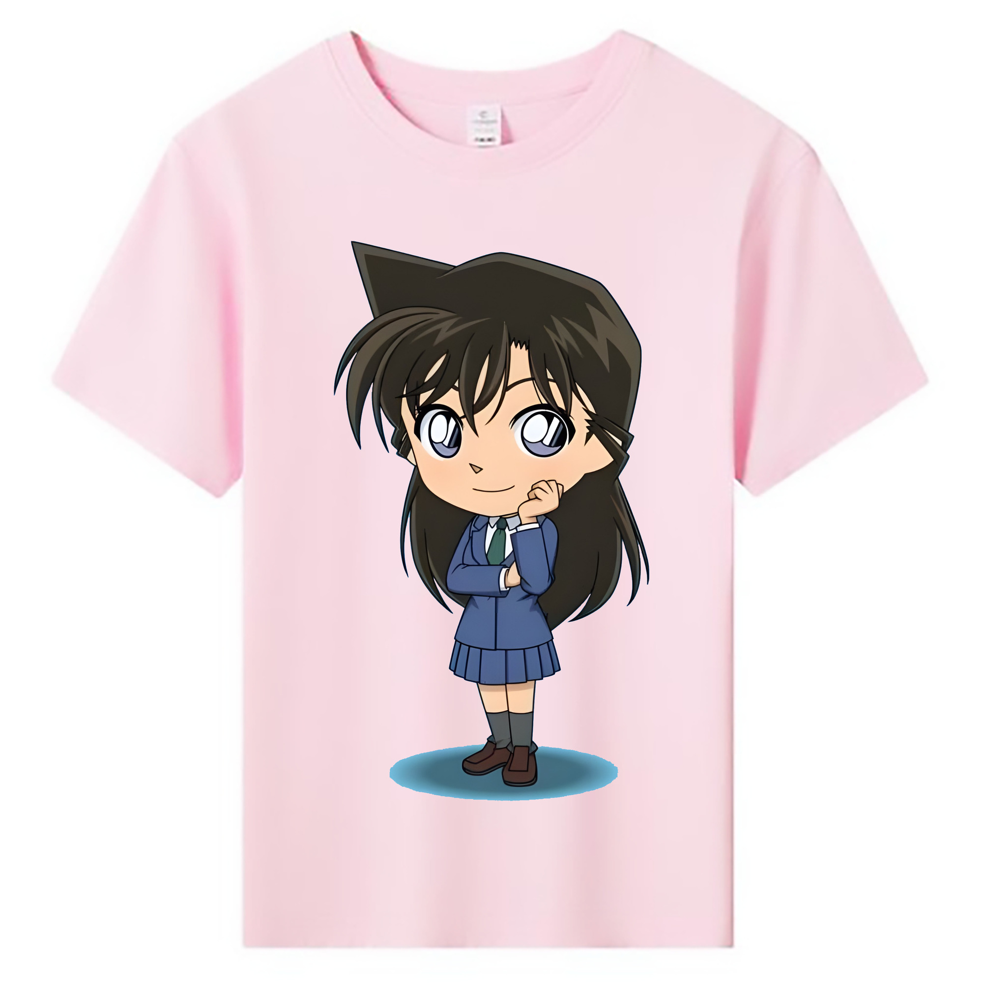 （画像用） 名探偵コナン 毛利 蘭 もうり らん、モーリ ラン Detective Conan Rachel Moore 綿100％キッズTシャツ（フロントプリント）