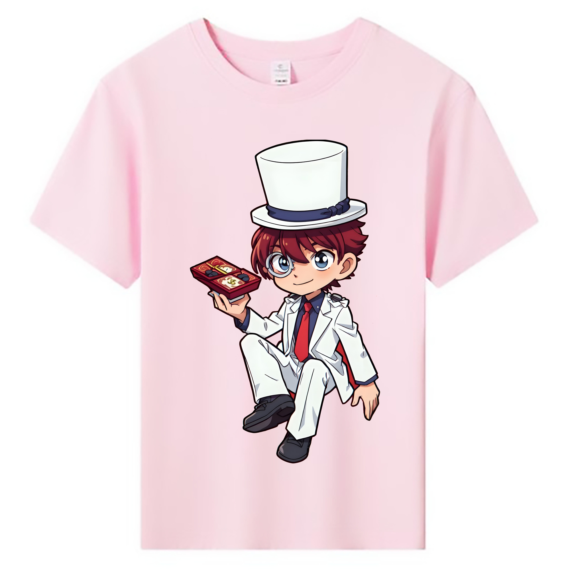 （画像用） 名探偵コナン くろば かいと Detective Conan Kuroba Kaito 綿100％キッズTシャツ（フロントプリント）