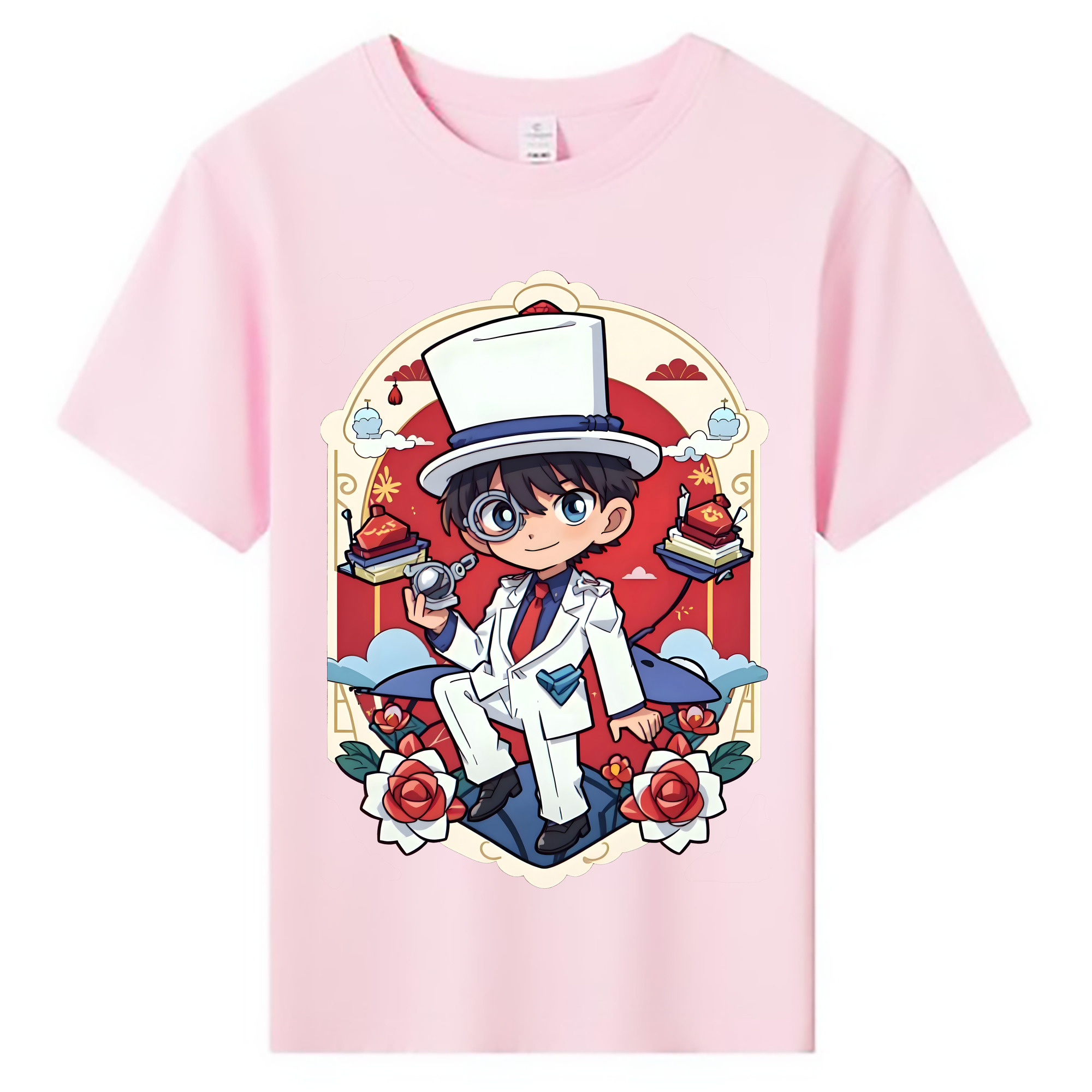 （画像用） 名探偵コナン くろば かいと Detective Conan Kuroba Kaito 綿100％キッズTシャツ（フロントプリント）