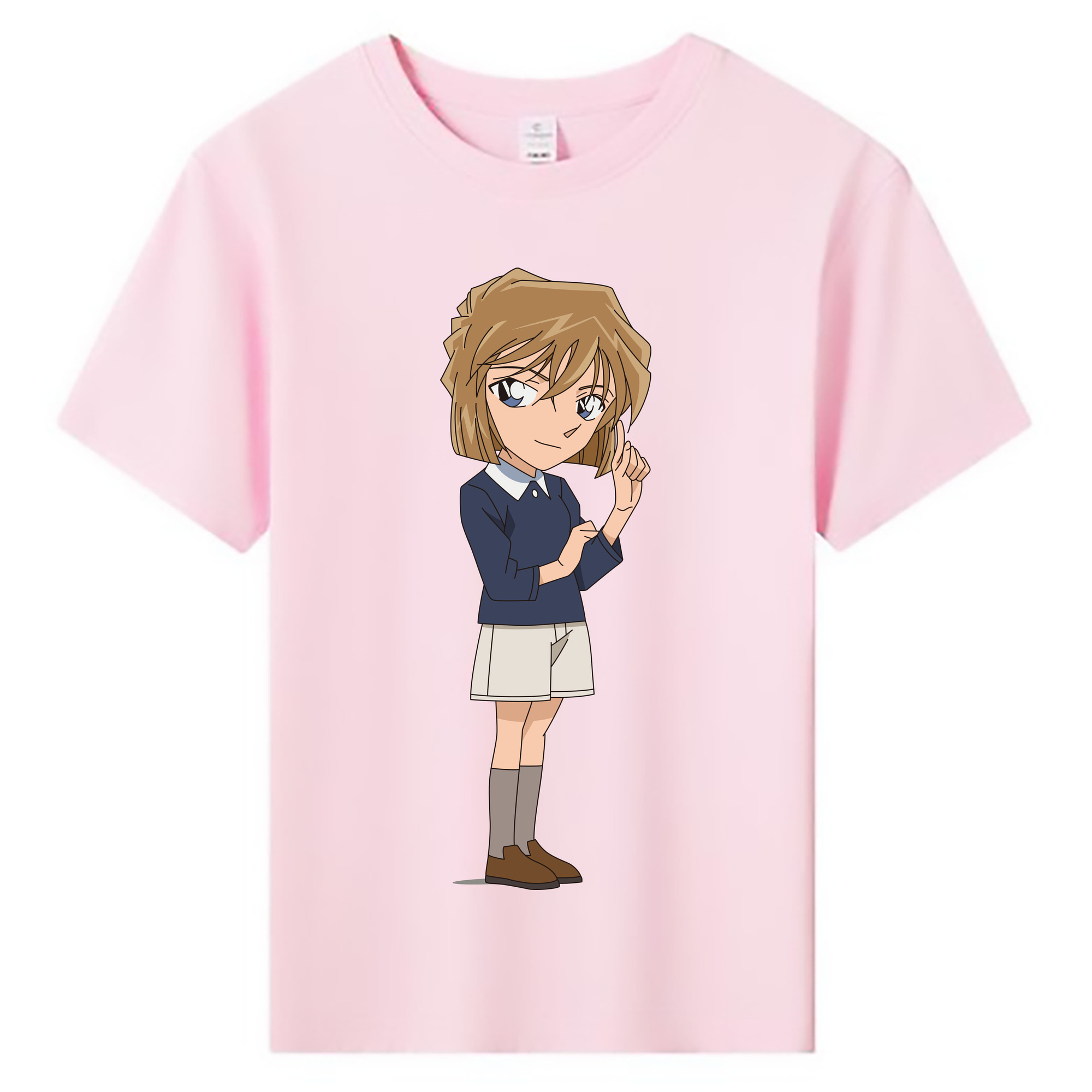 （画像用） 名探偵コナン 灰原 哀 はいばら あい Detective Conan Anita Hailey、Vi Graythorn Haibara Ai 綿100％キッズTシャツ（フロントプリント）