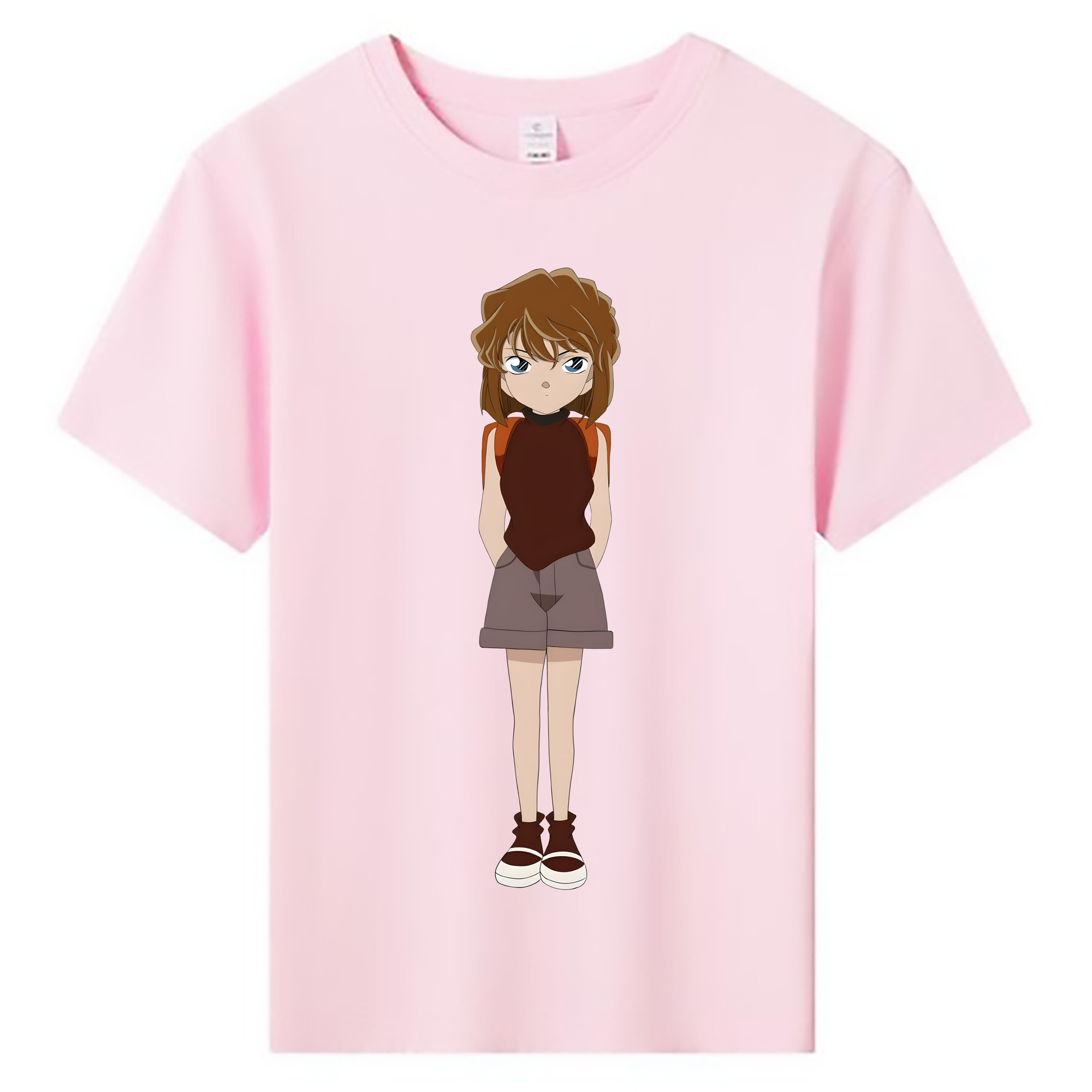 （画像用） 名探偵コナン 灰原 哀 はいばら あい Detective Conan Anita Hailey、Vi Graythorn Haibara Ai 綿100％キッズTシャツ（フロントプリント）