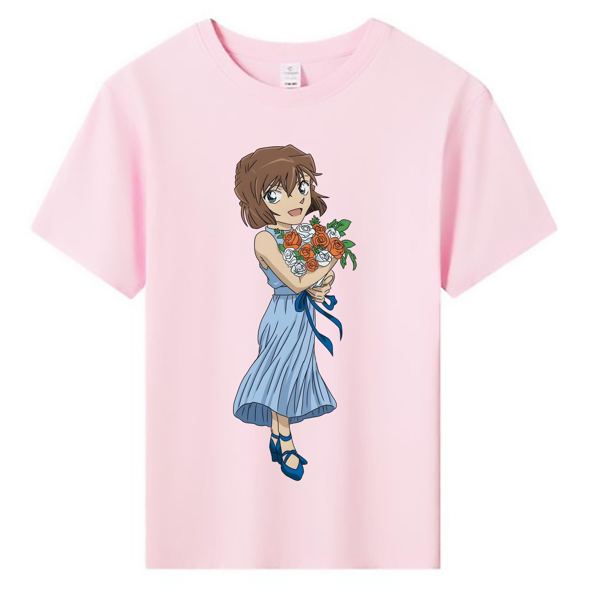（画像用） 名探偵コナン 灰原 哀 はいばら あい Detective Conan Anita Hailey、Vi Graythorn Haibara Ai 綿100％キッズTシャツ（フロントプリント）