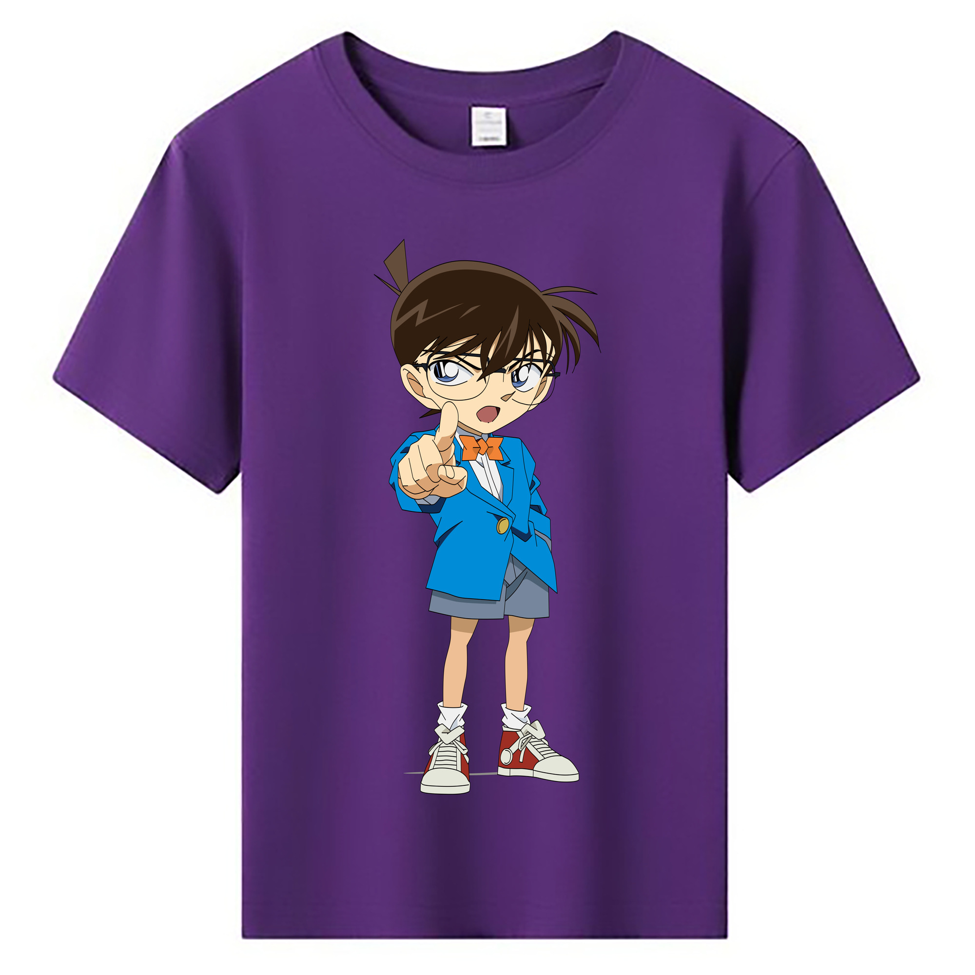 （画像用） 名探偵コナン 江戸川 コナン Detective Conan Conan Edogawa 綿100％キッズTシャツ（フロントプリント）