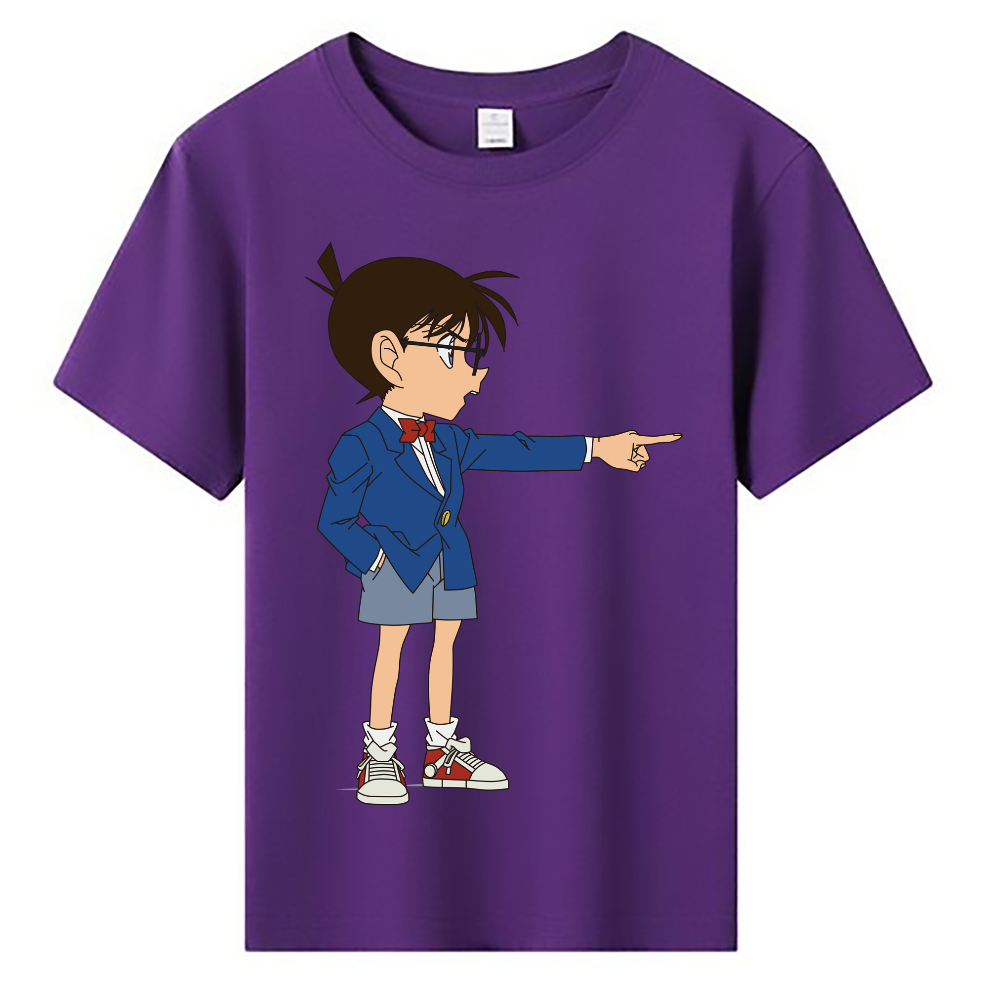 （画像用） 名探偵コナン 江戸川 コナン Detective Conan Conan Edogawa 綿100％キッズTシャツ（フロントプリント）