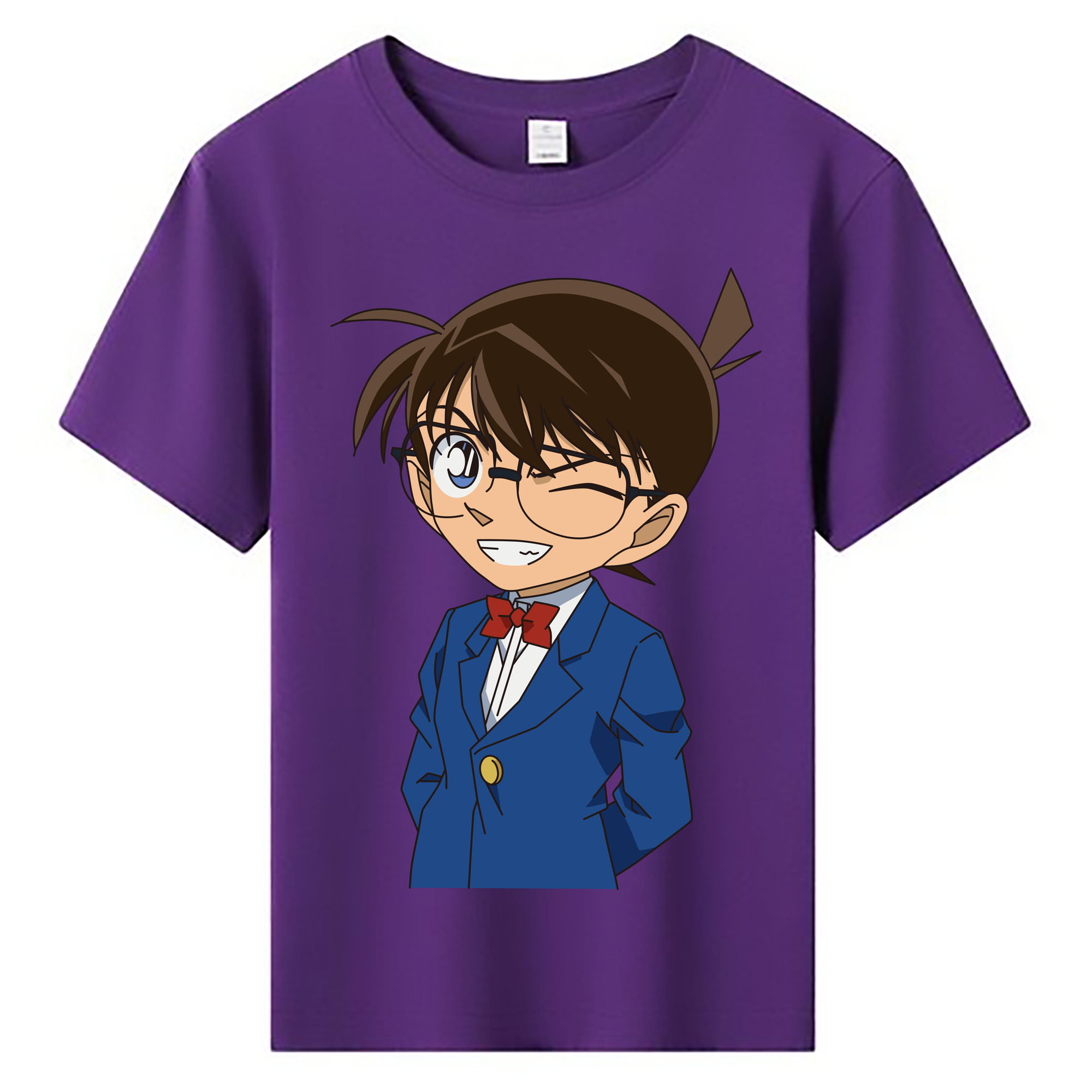 （画像用） 名探偵コナン 江戸川 コナン Detective Conan Conan Edogawa 綿100％キッズTシャツ（フロントプリント）